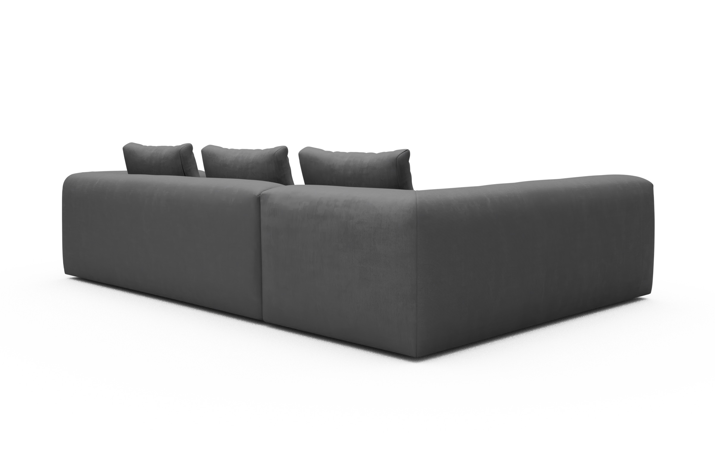 Ecksofa Fred 2x 2,5-Sitzer links offen Cordufine-Grey