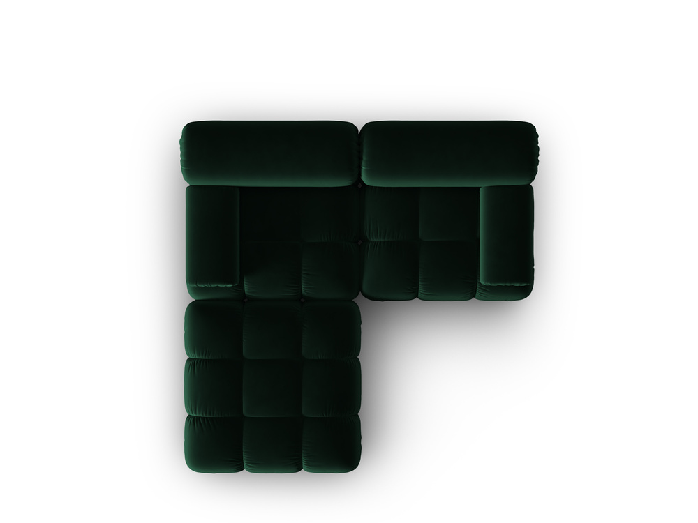 Cosmopolitan Design Modulares Ecksofa Cortina 3-Sitzer Samt Bluvel Flaschengrün