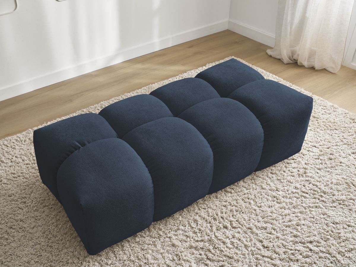 Bobochic Everest Pouf 140 × 70 cm Melange-Stoff Dunkelblau