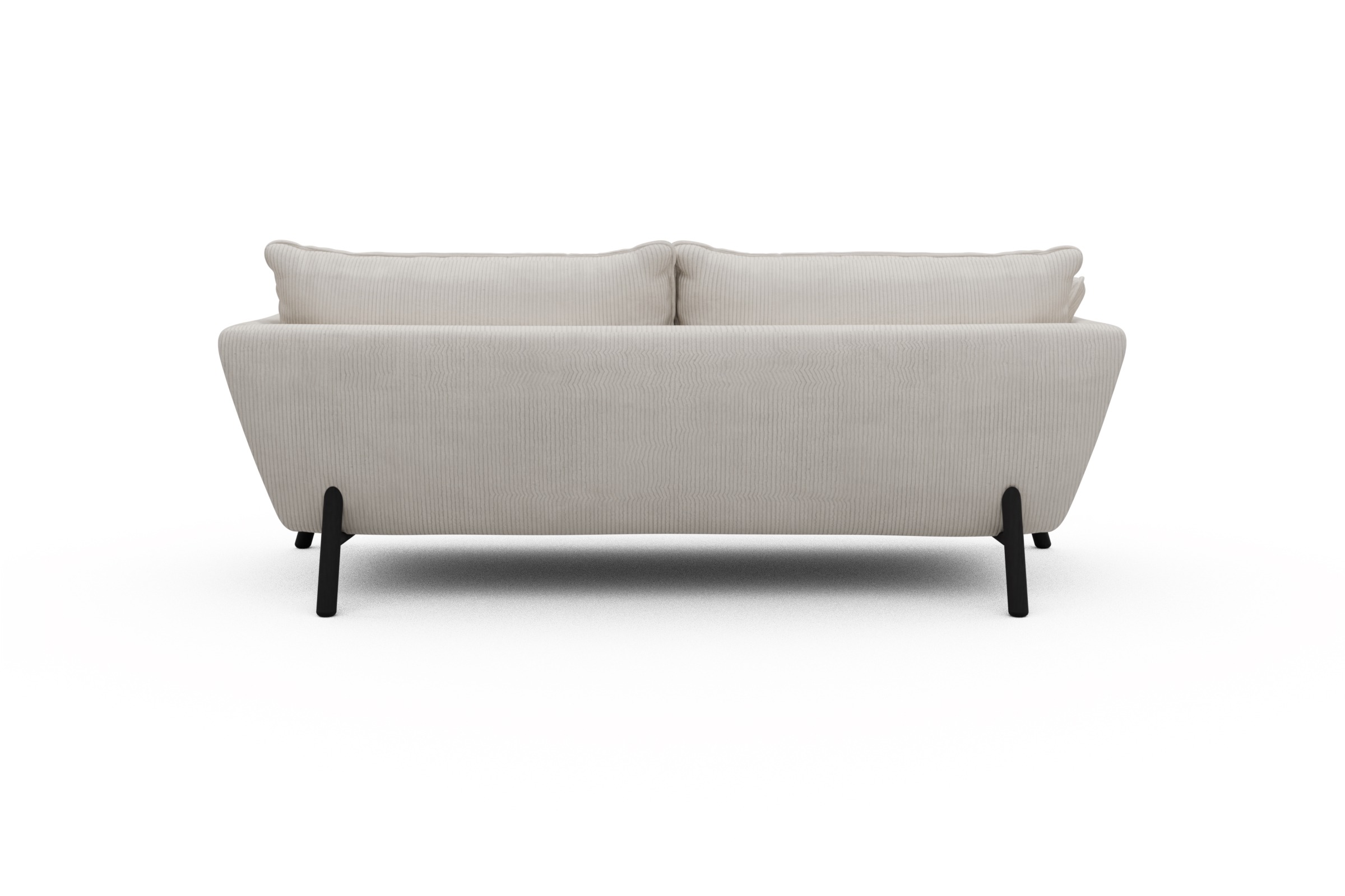 Sofa Emil PREMIUM 3-Sitzer Beinfarbe Eiche Schwarz Corduroy-Ivory