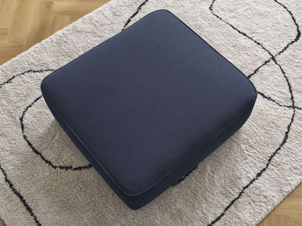 Bobochic Leopold Pouf Melange-Stoff Dunkelblau