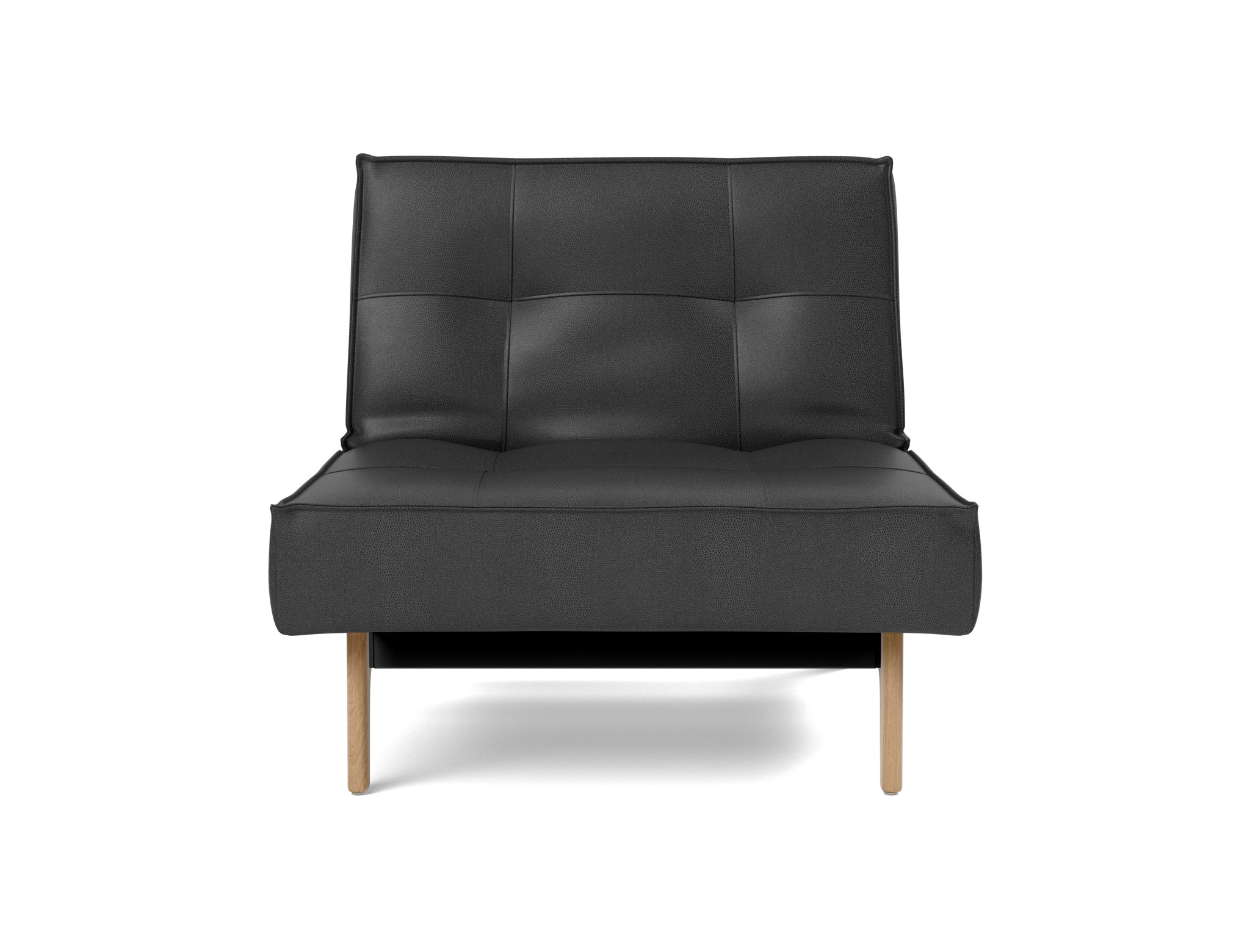 Sessel Splitback Lederoptik Faunal 550-Black Beine Eiche