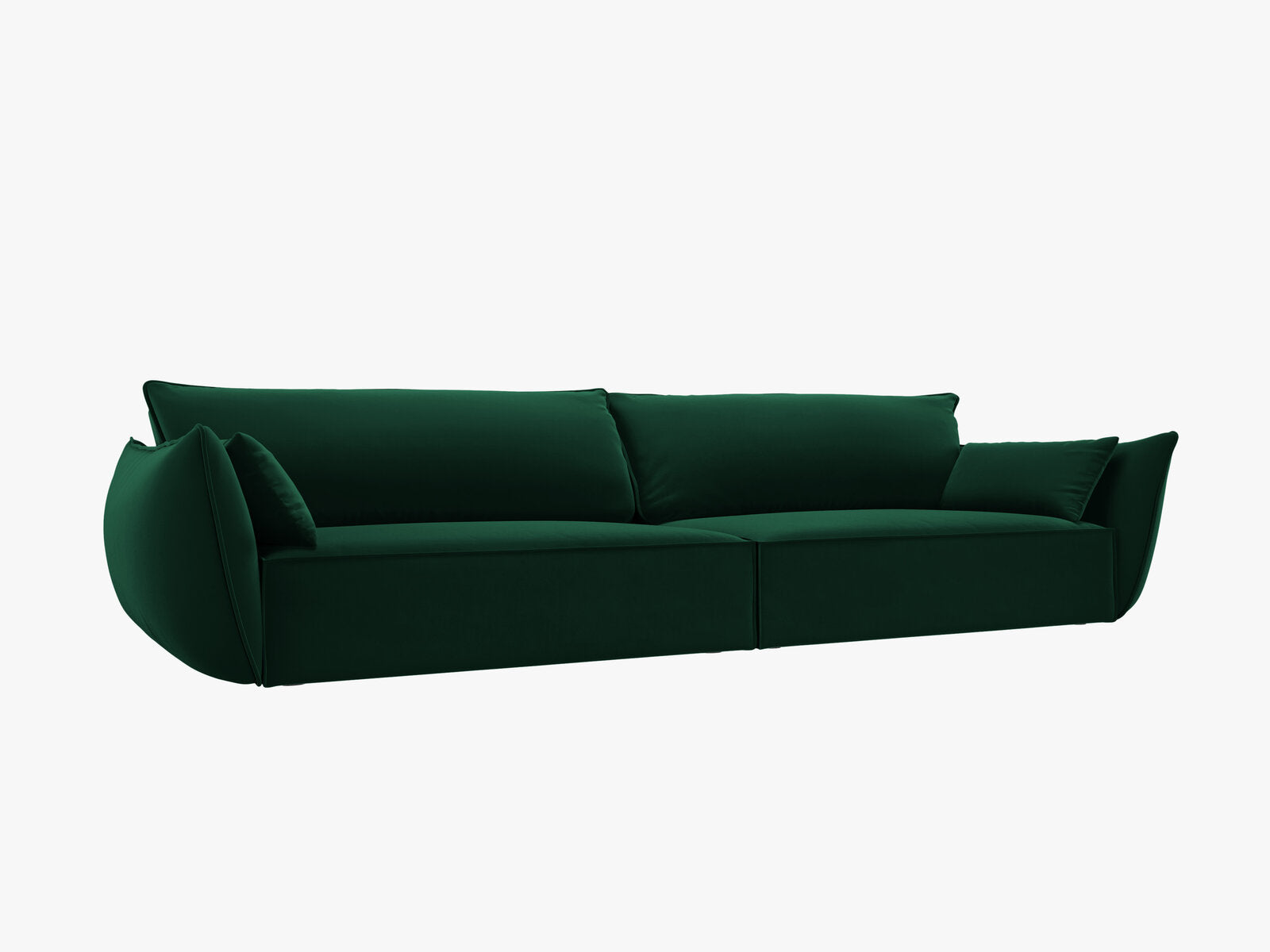 Micadoni 4-Sitzer Sofa Kaelle Samt Bluvel Flaschengrün