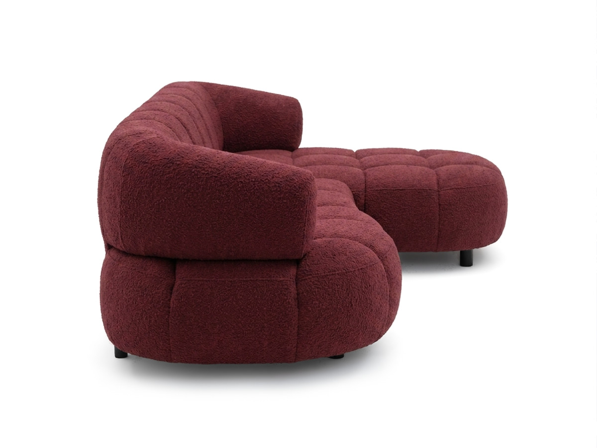 Bobochic Lovely Ecksofa mit Schlaffunktion Stoff Rot Ecke rechts