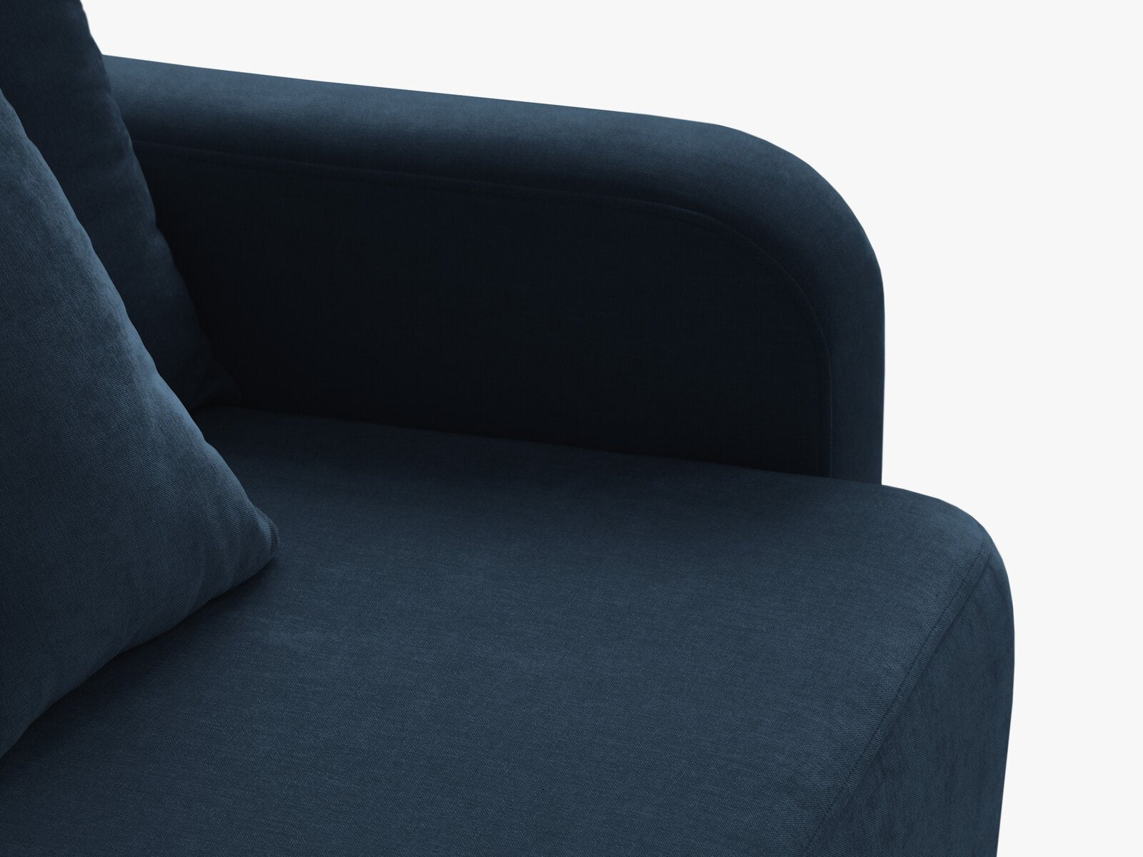 Micadoni Sofa Elen 2 Rückenkissen 3-Sitzer mit Schlaffunktion Strukturierter Stoff Marineblau