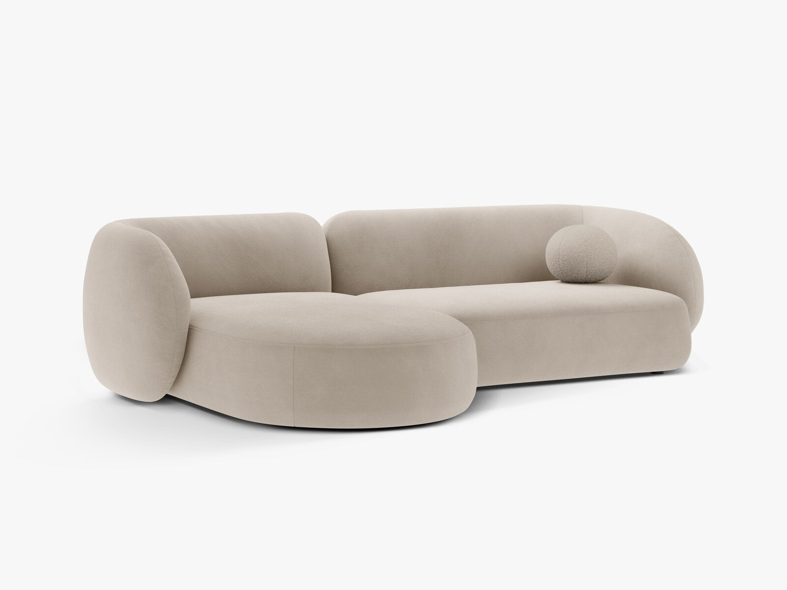 Micadoni Ecksofa Kate 3-Sitzer Links Samt Beige