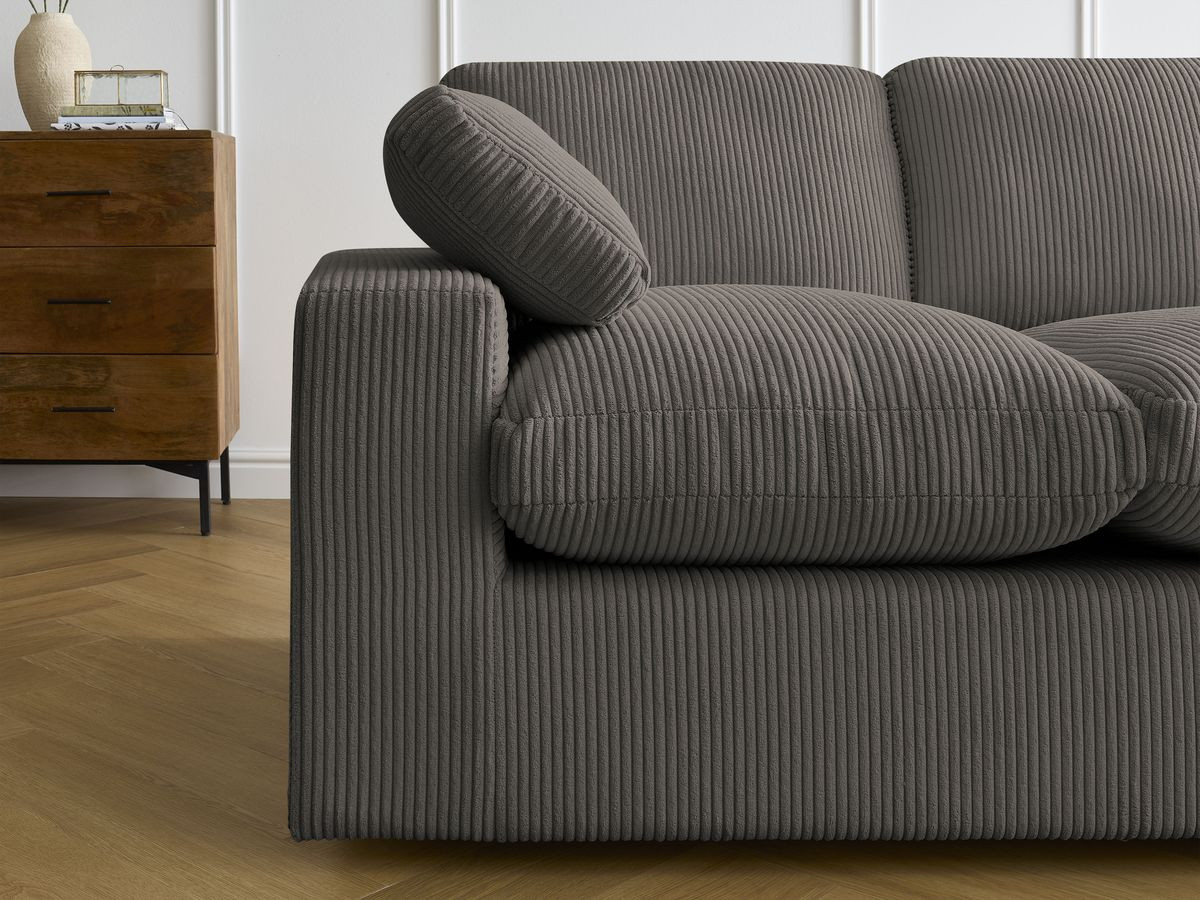 Bobochic Belair Ecksofa 280 × 139 cm Cordsamt Taupe