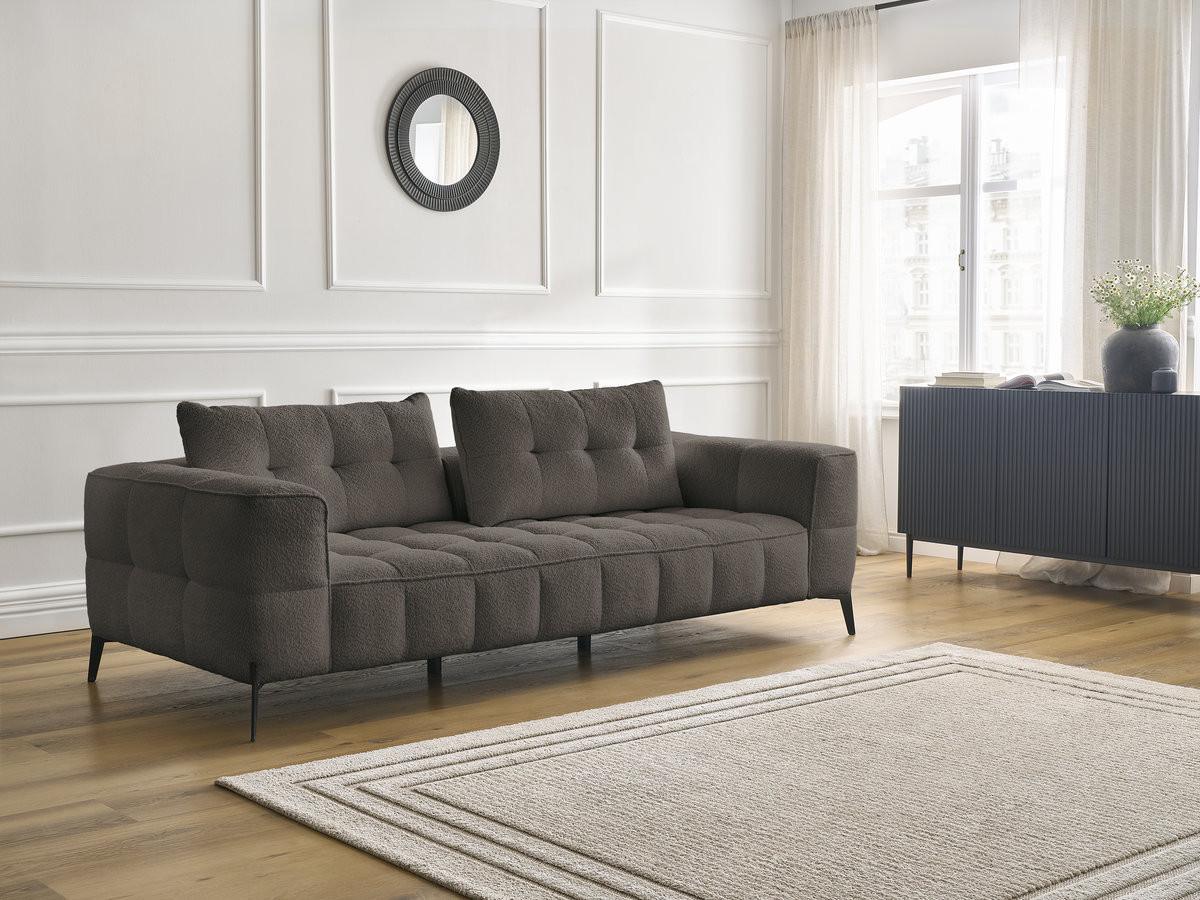Bobochic Anis Sofa 3-Sitzer Bouclé-Stoff Braun