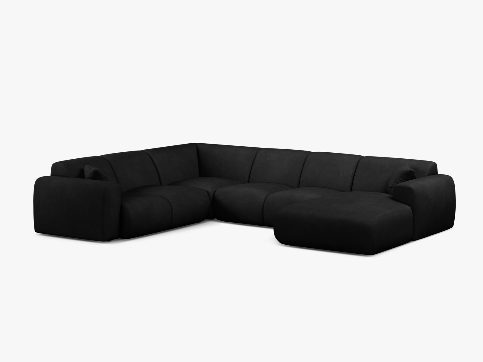 Micadoni Molino Panoramasofa Links Chenille Rebel Schwarz