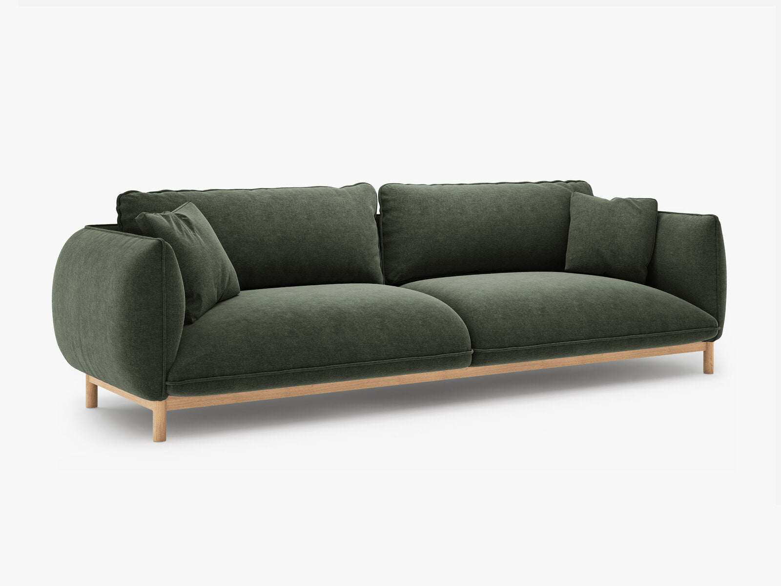 Micadoni Ada Sofa 4-Sitzer Strukturierter Stoff Wind Moosgrün
