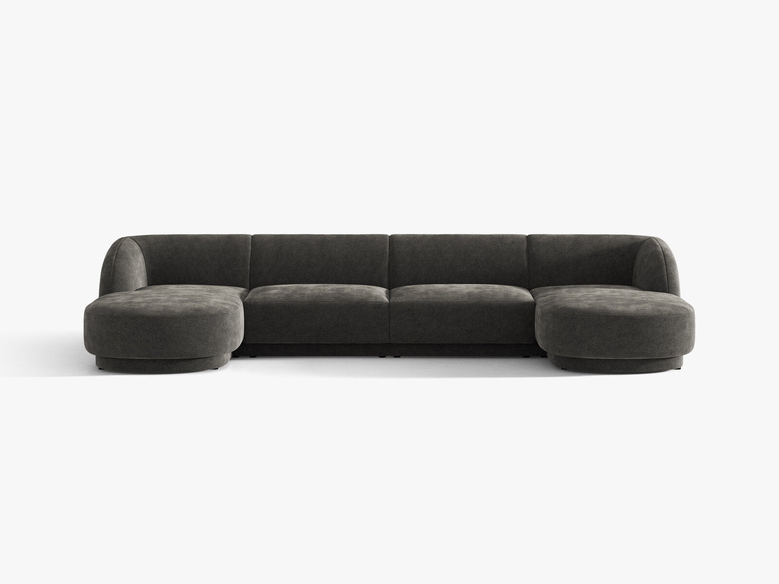 Micadoni Panorama-Sofa Miley 5-Sitzer Chenille Eden Dunkelgrau