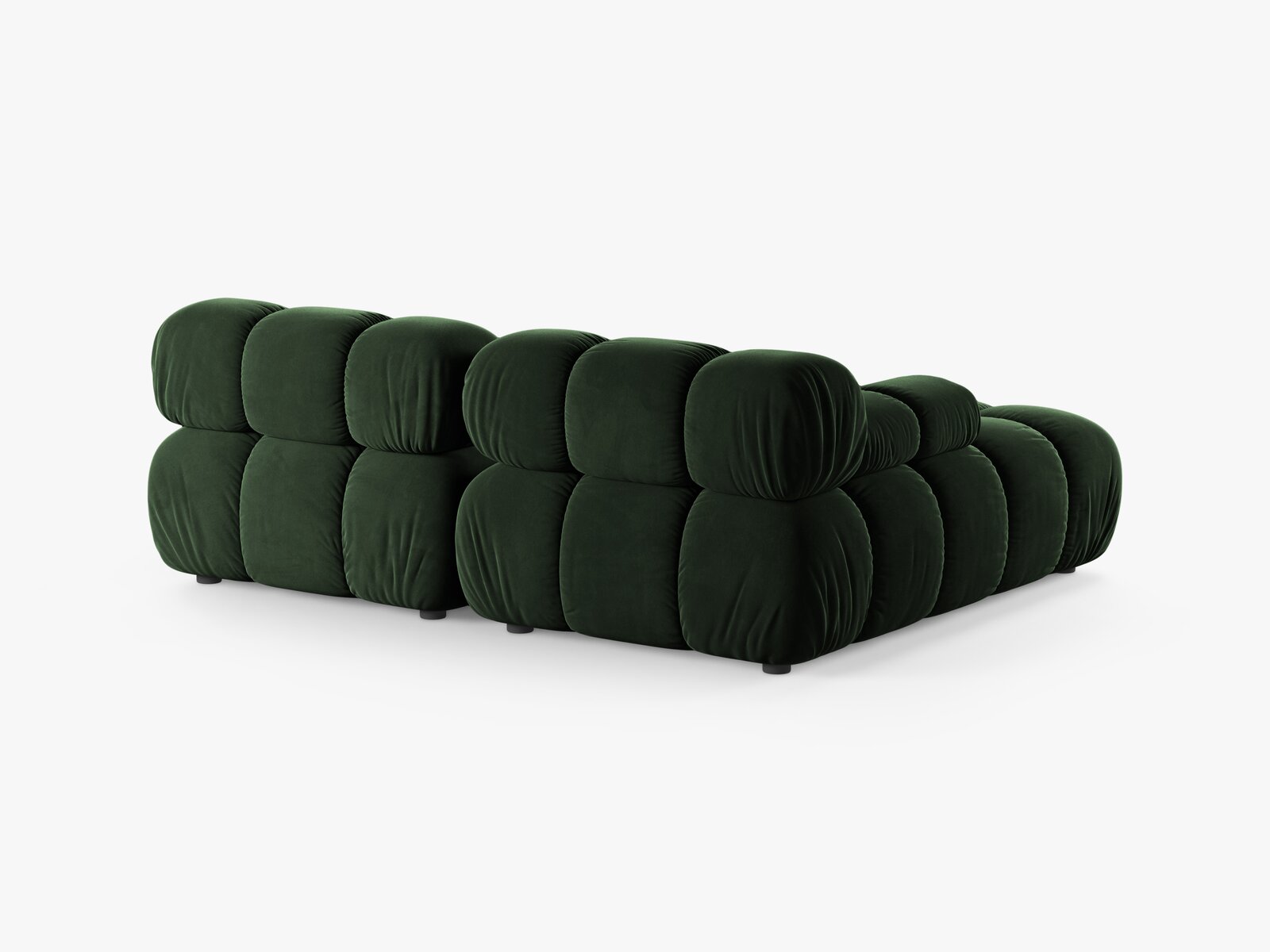 Micadoni Modulares Ecksofa Bellis 3-Sitzer Links Samt Venus Flaschengrün