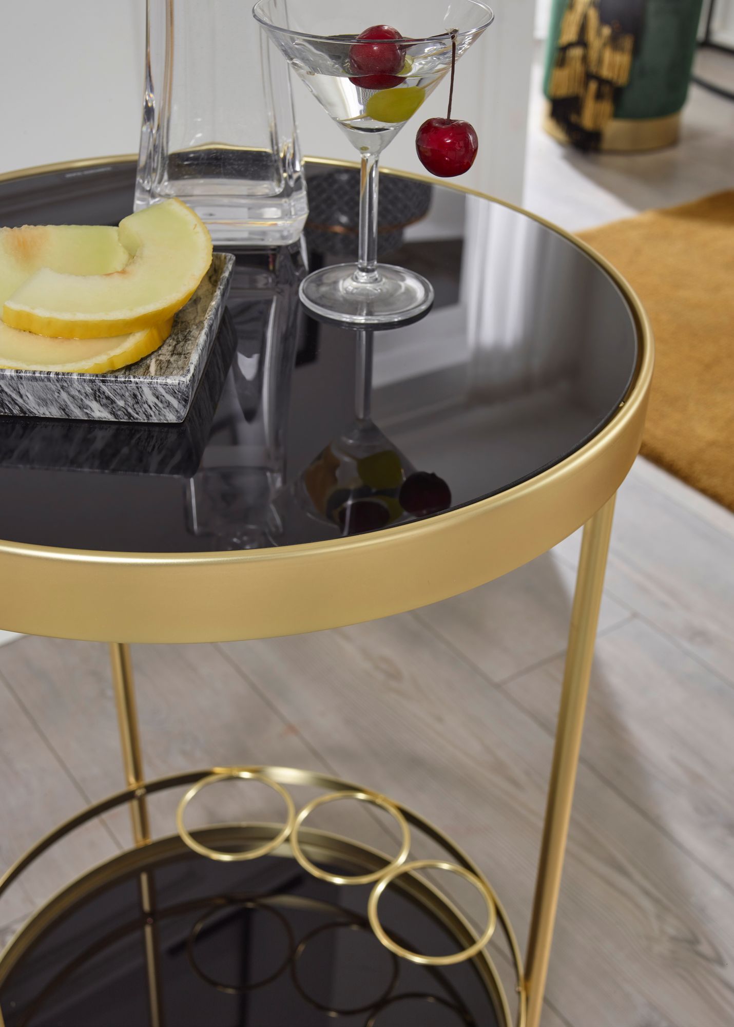 Servierwagen Roslev Metall Gold Ø 45 cm