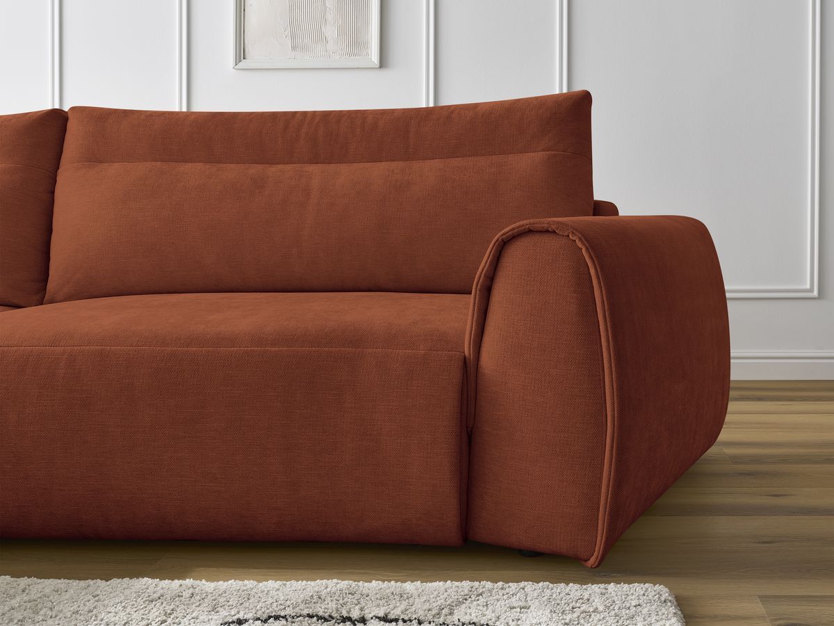 Bobochic Aden Ecksofa 293 × 152 cm Stoff Orange Ecke links