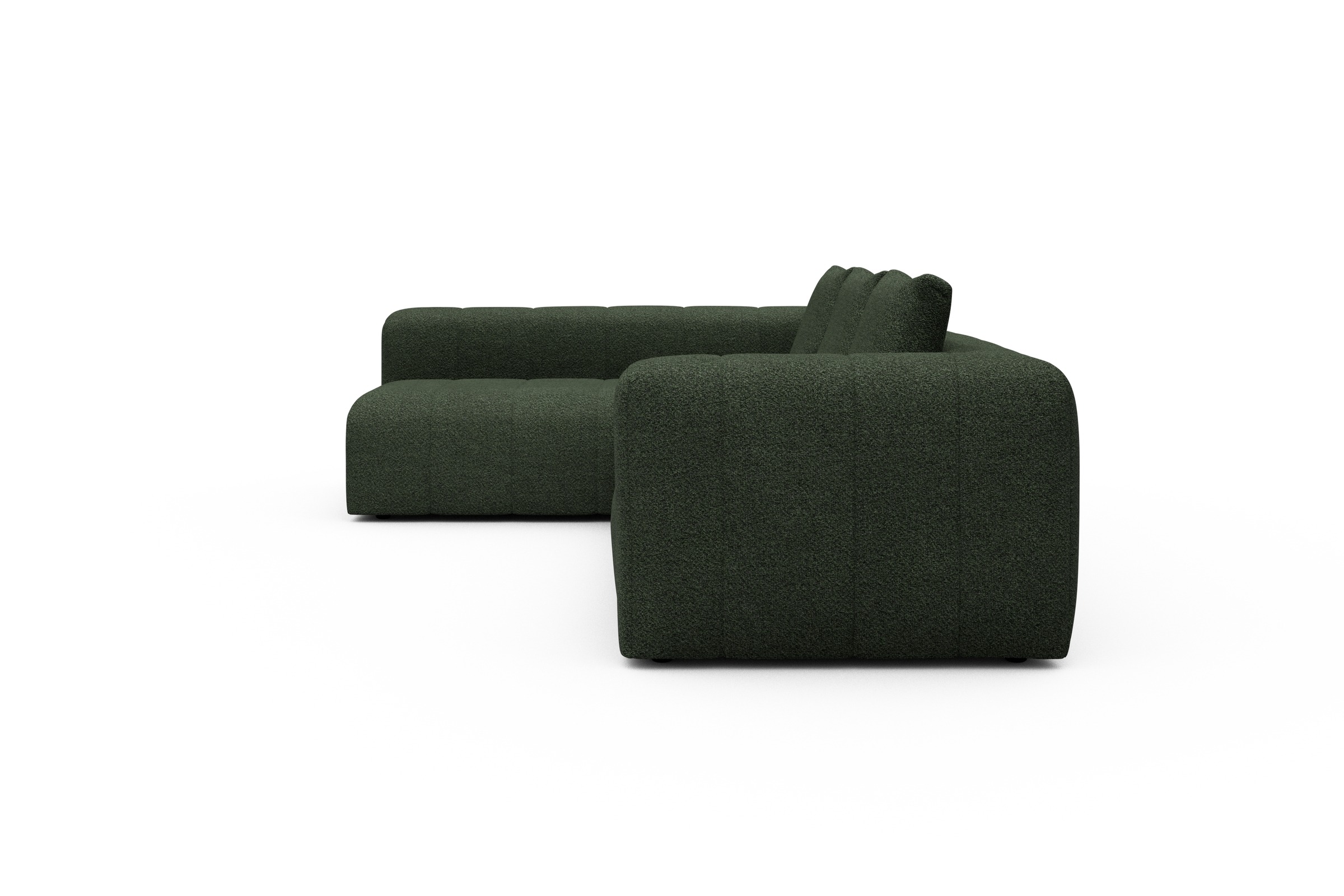Ecksofa Hugo 2x 2,5-Sitzer Armlehne rechts Vanora-Deep-Green