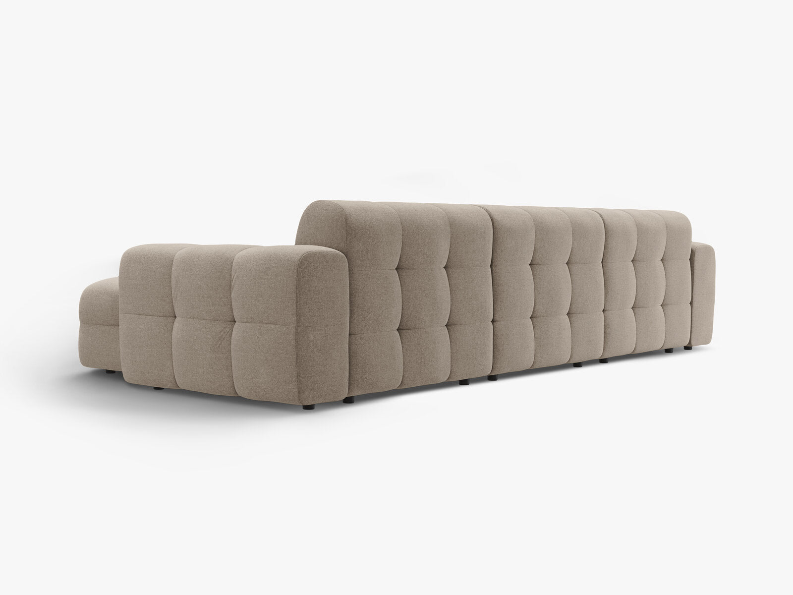 Micadoni Ecksofa Kendal 5-Sitzer Rechts Strukturierter Stoff Dunkelbeige