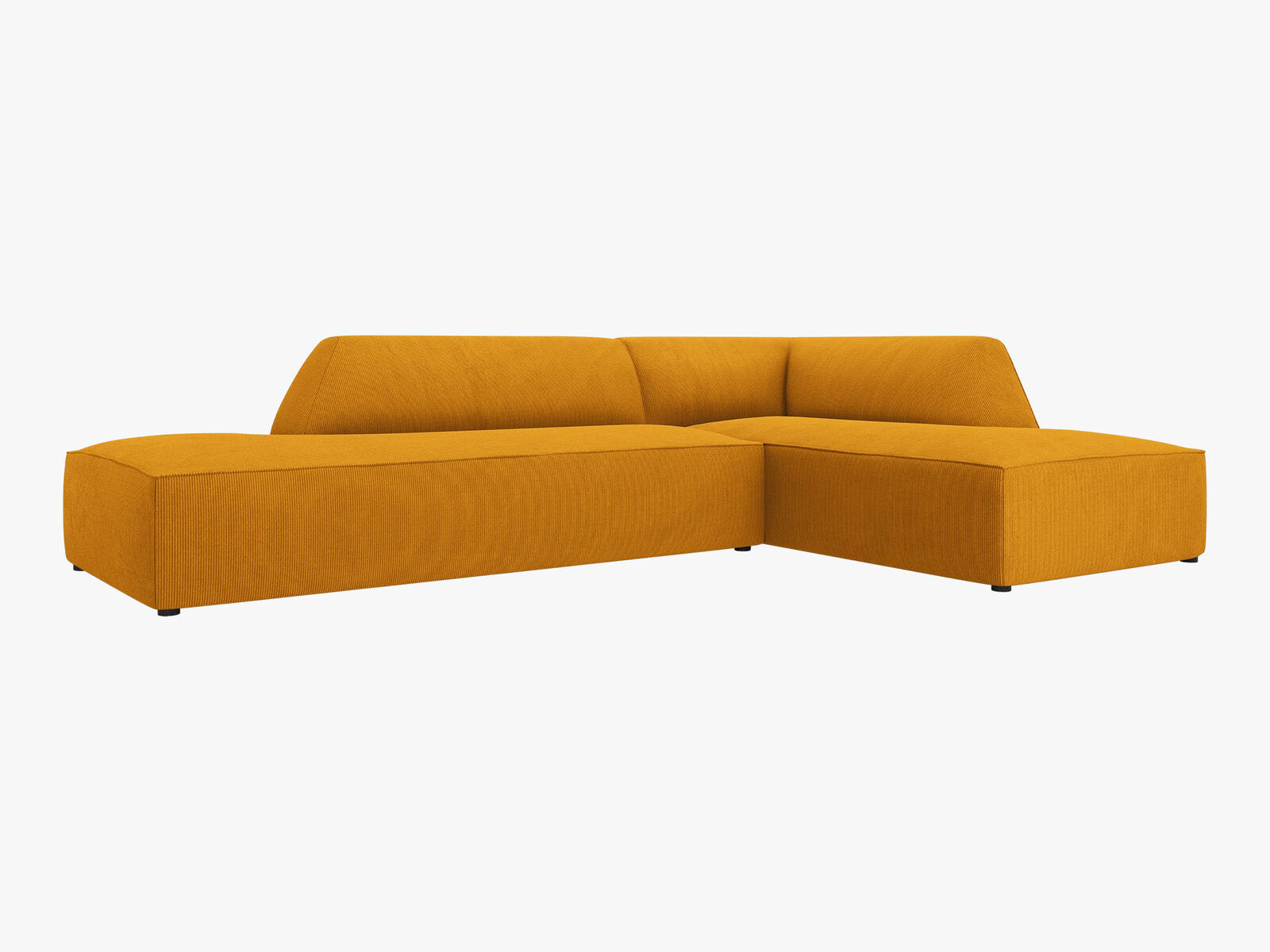 Micadoni Ecksofa Ruby 4-Sitzer Rechts Kord Scala Gelb