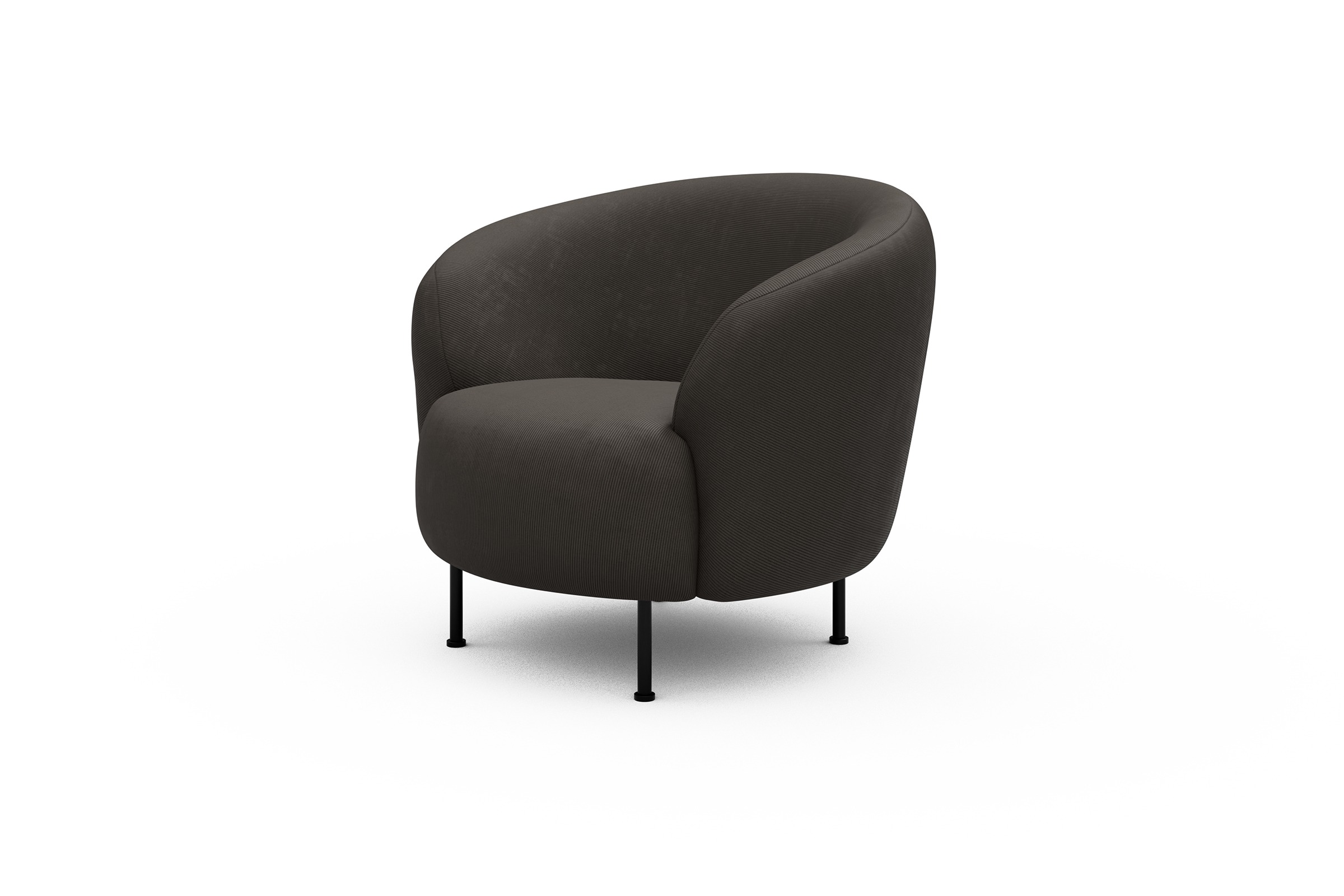 Sessel Ronda Metallbeine Schwarz Cordufine-Taupe