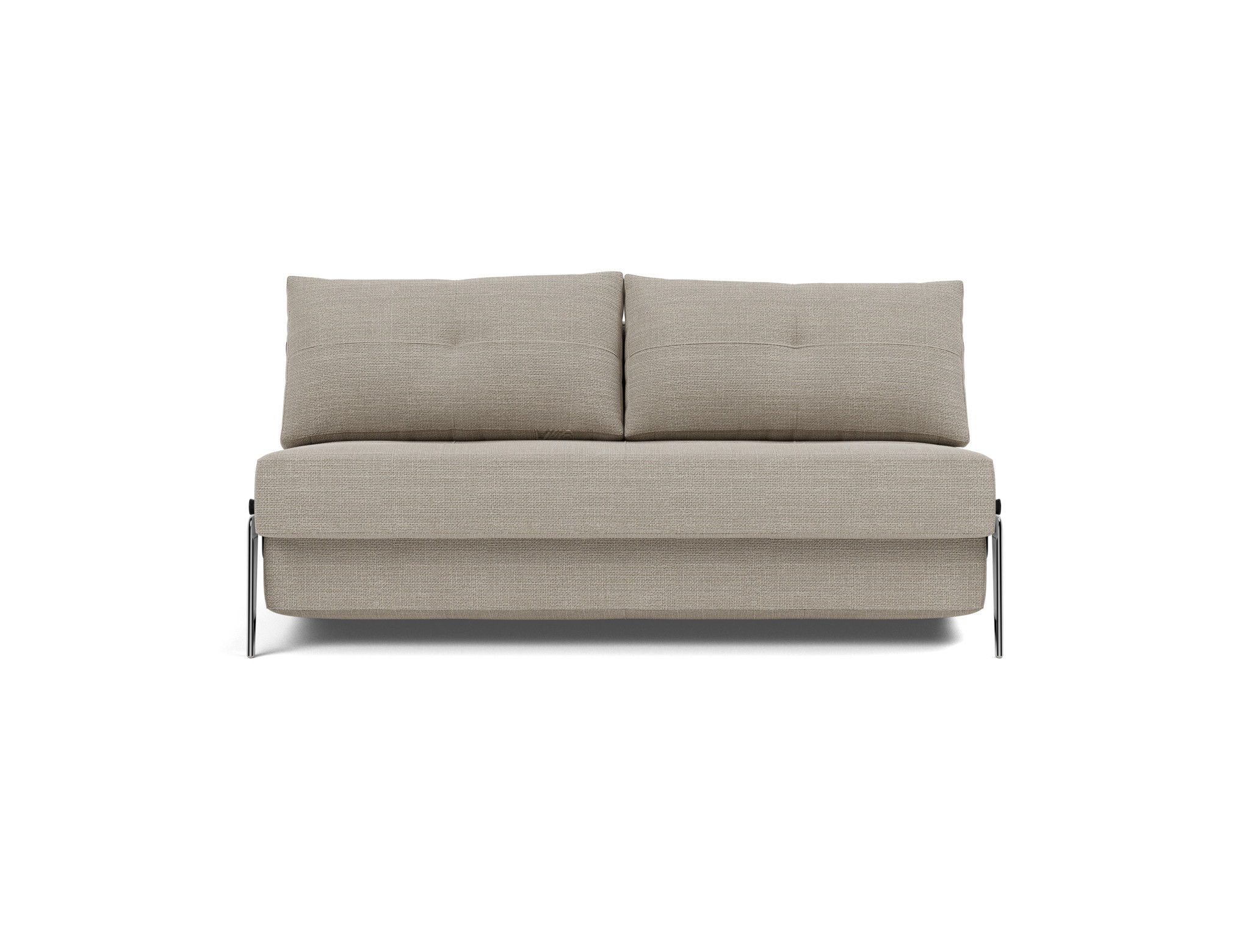 Schlafsofa Cubed 160 Strukturierter Stoff Kenya 579-Gravel Beine Aluminium