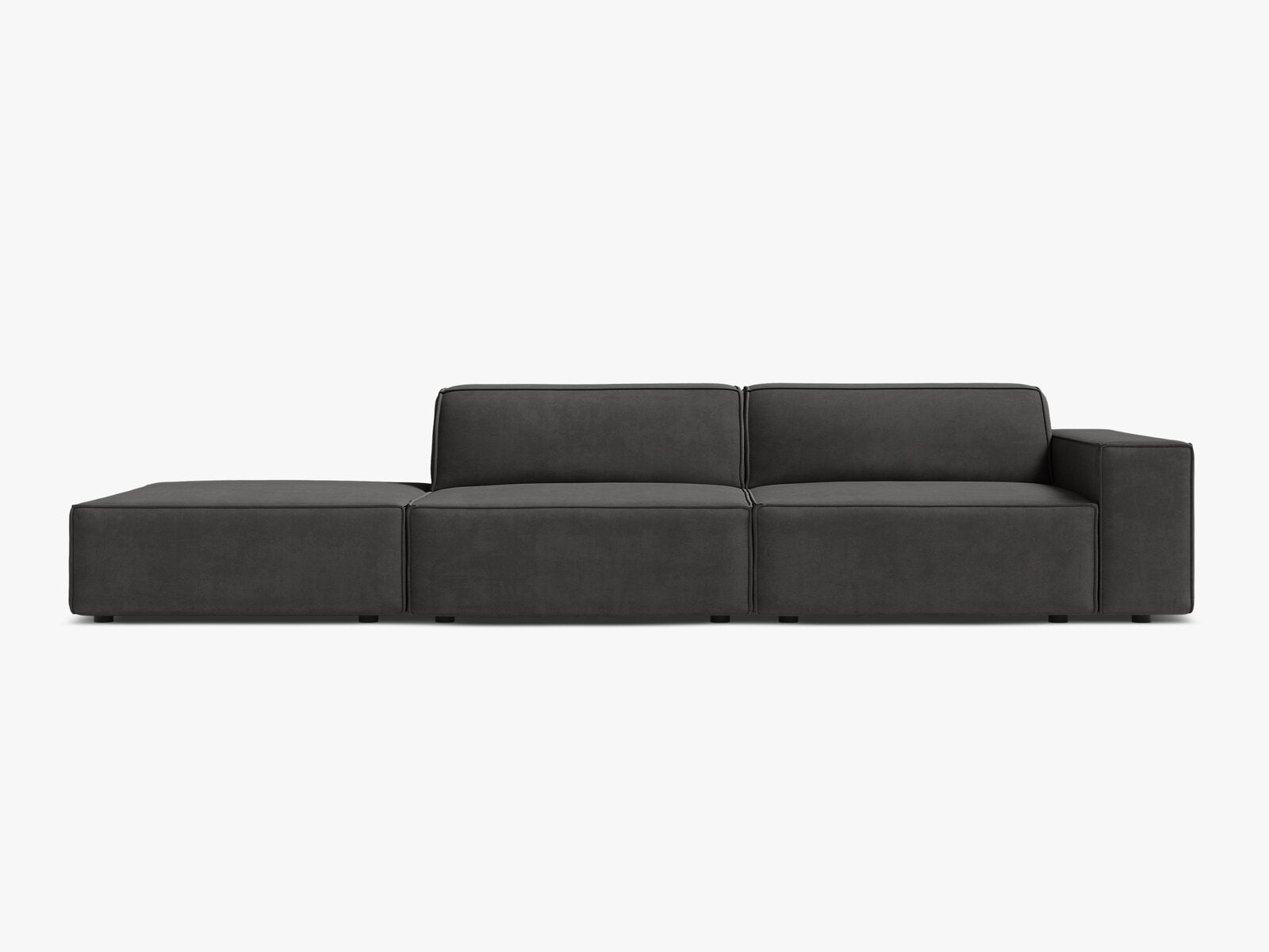 Micadoni Sofa Jodie 3-Sitzer Links Samt Bluvel Grau