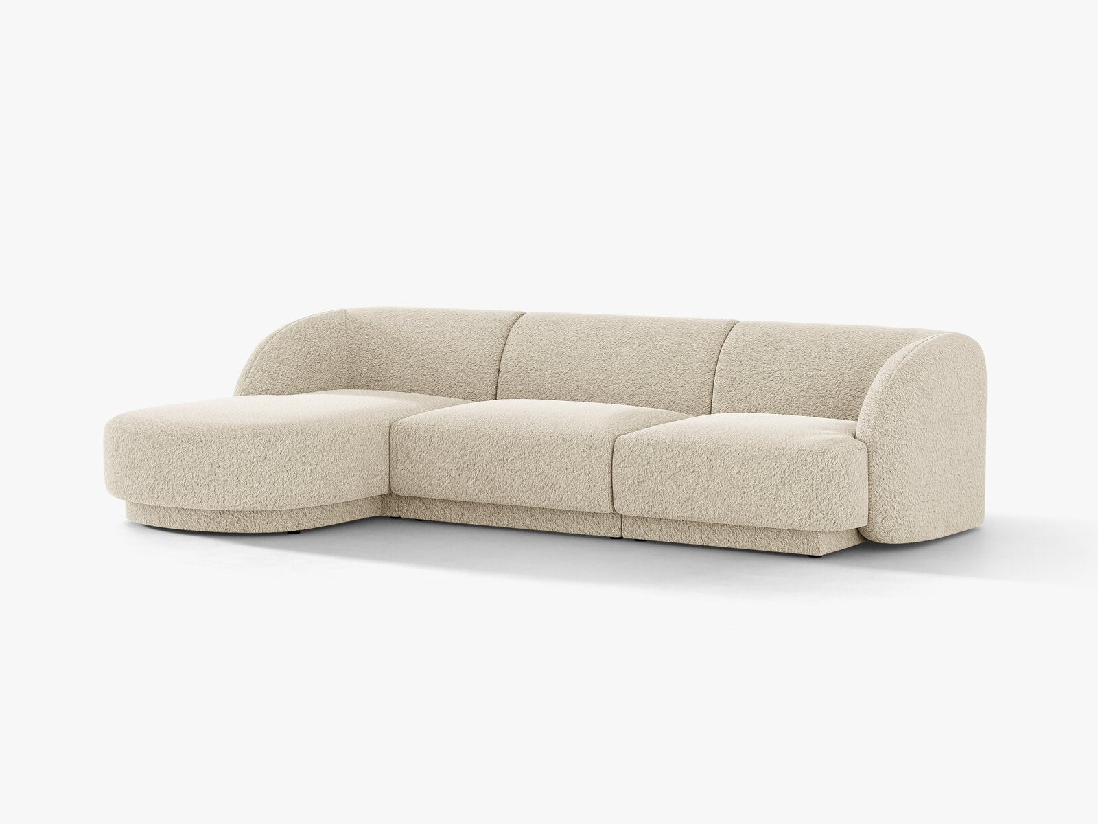 Micadoni Ecksofa Miley 4-Sitzer Links Boucle Baloo Beige