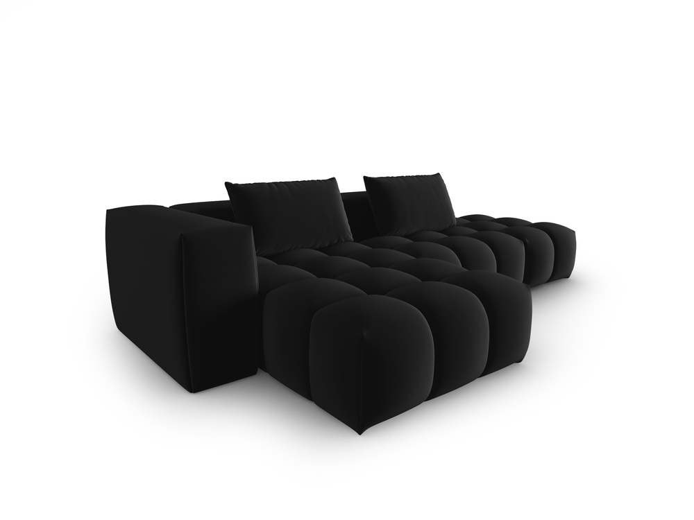 Cosmopolitan Design Ecksofa Verona 4-Sitzer offen Samt Casino Schwarz Links