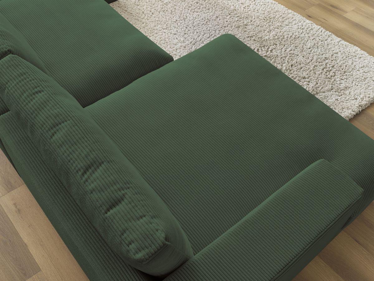 Bobochic Leonard Wohnlandschaft 404 × 159 cm Cordsamt Dunkelgrün