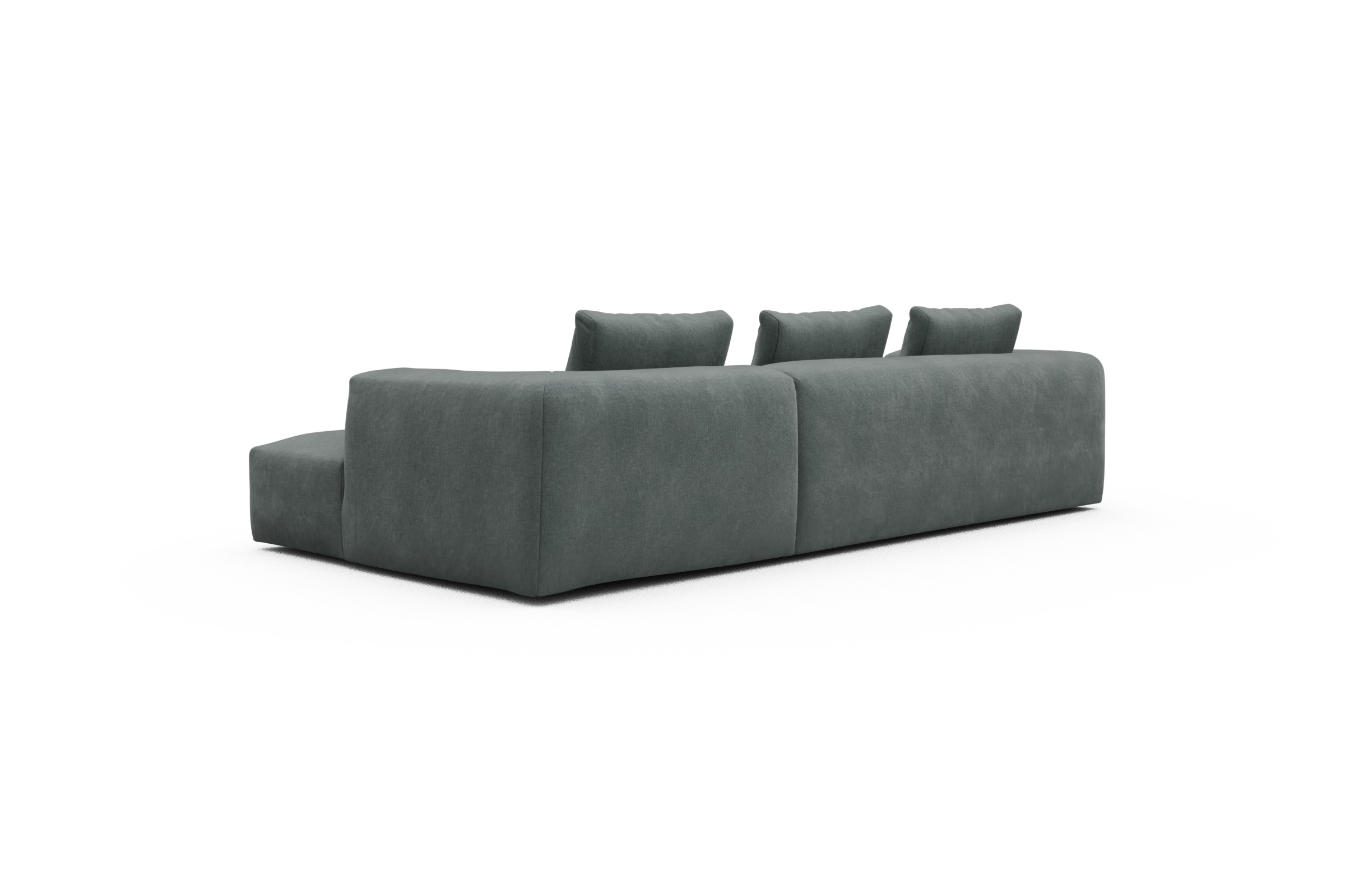 Ecksofa Fred Chaiselongue rechts mit 2,5-Sitzer Smooth-Silver-Grey