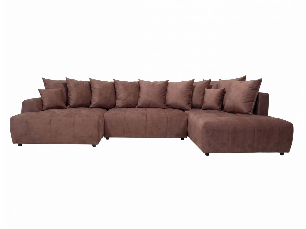 Bobochic Roxelane Wohnlandschaft Melange-Stoff Rot Ecke links