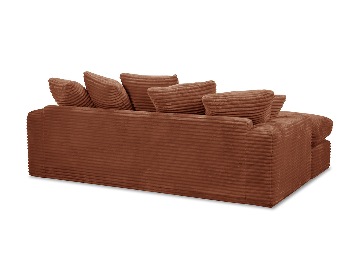 Bobochic Nevada Sofa 3-Sitzer 226 × 150 cm Breitcord weich Orange