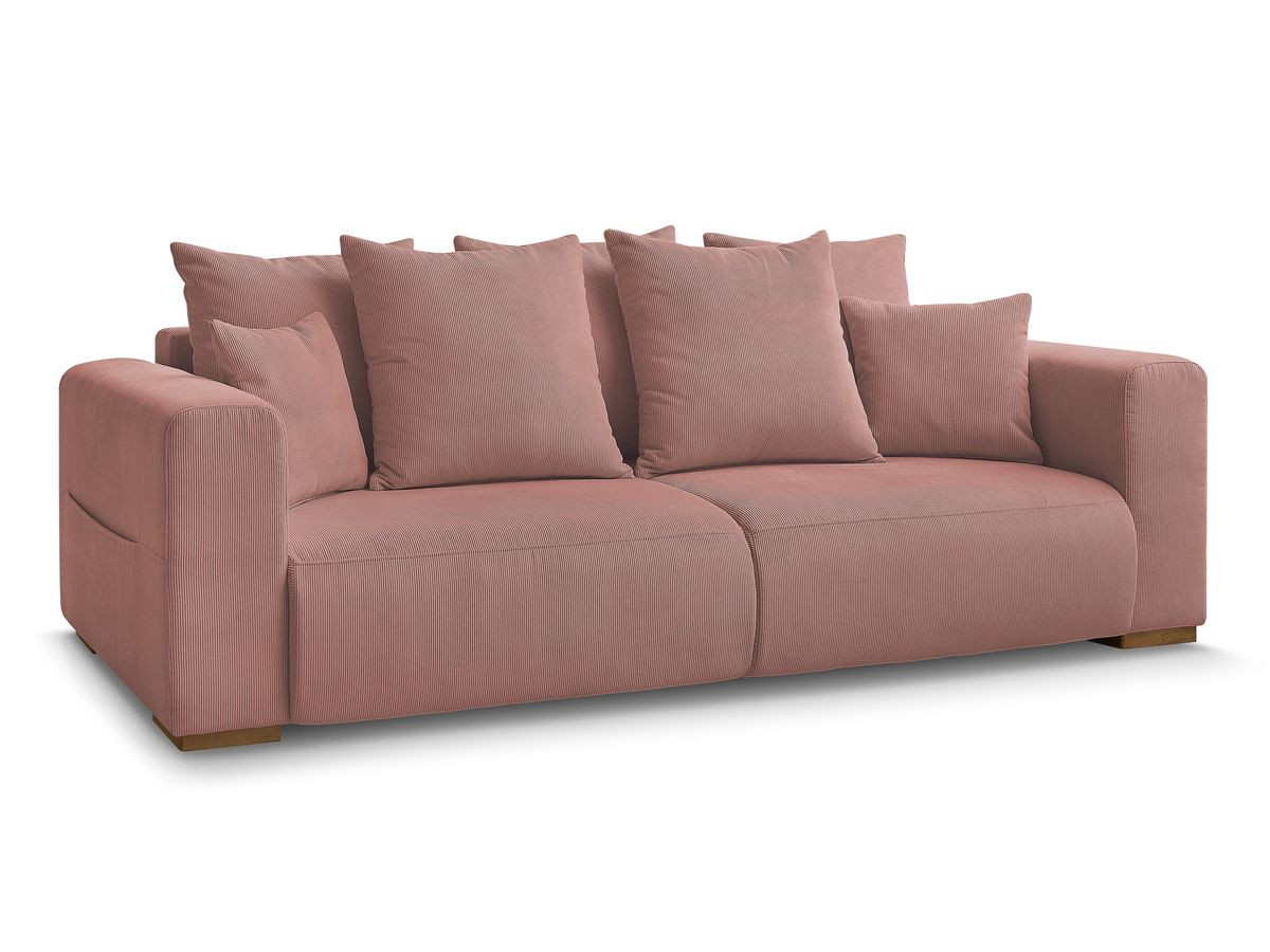 Bobochic Sidonie Sofa 3-Sitzer Cordsamt Rosa