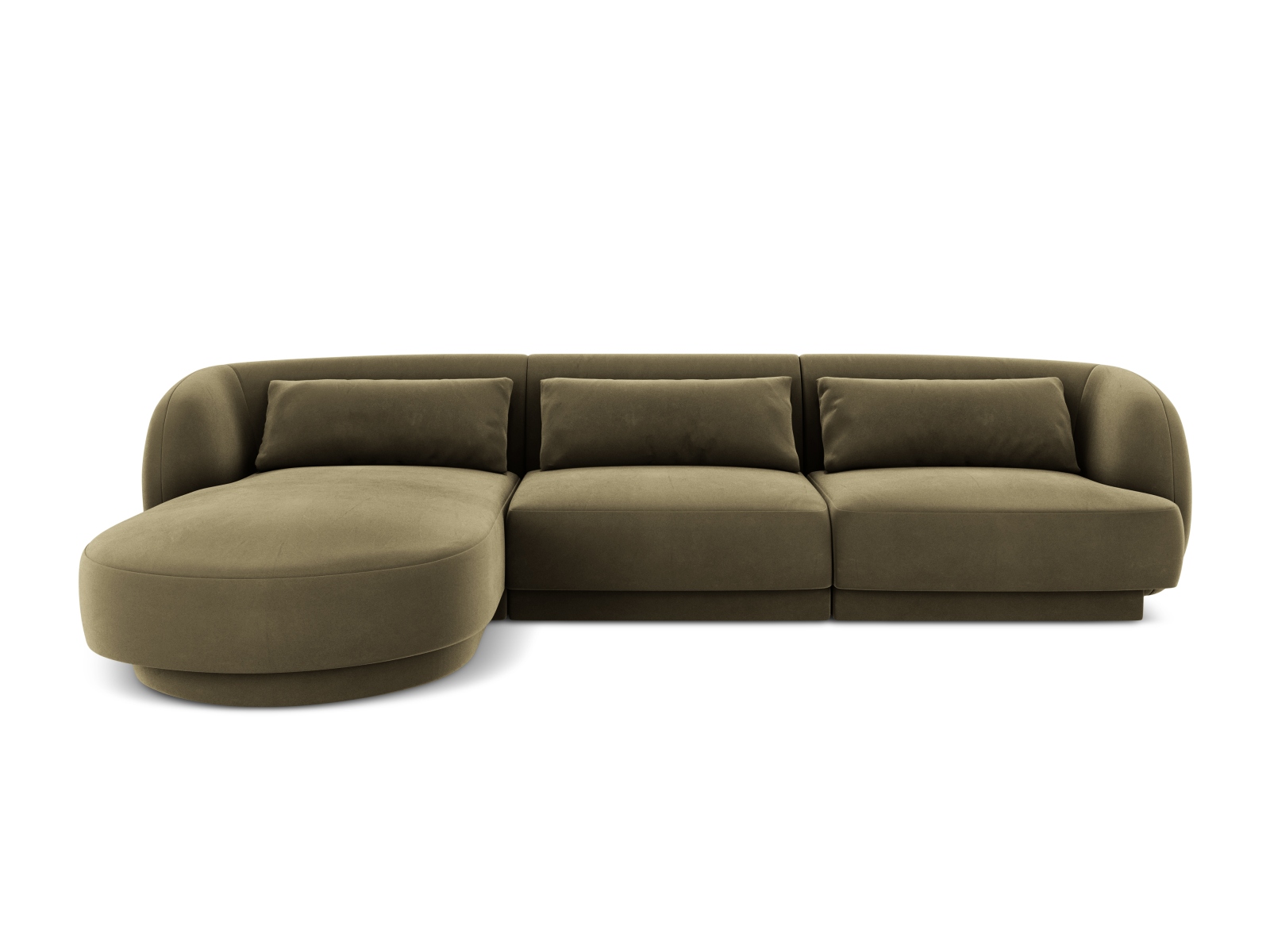 Cosmopolitan Design Ecksofa Tulum 4-Sitzer Samt Bluvel Grün Links