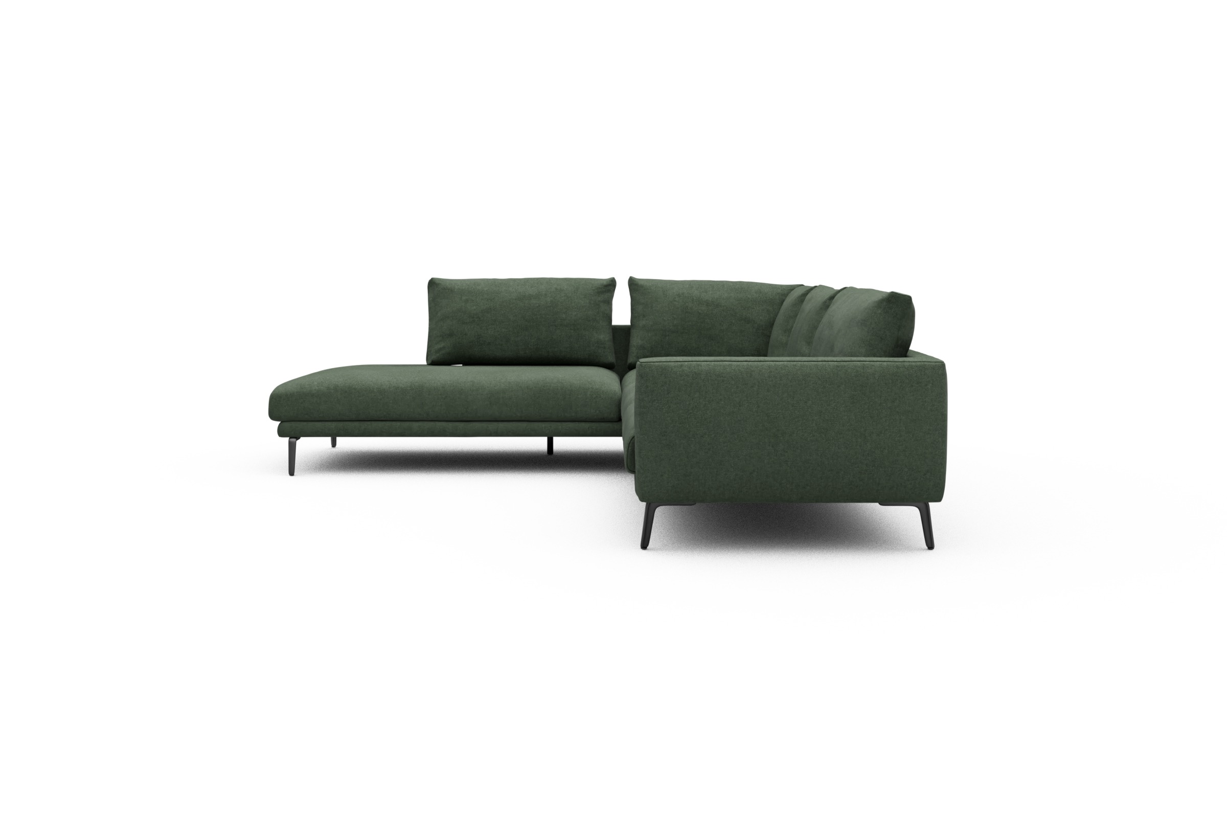 Ecksofa Karl Relax-Ecke links mit 2,5-Sitzer Casone-Forest-Green