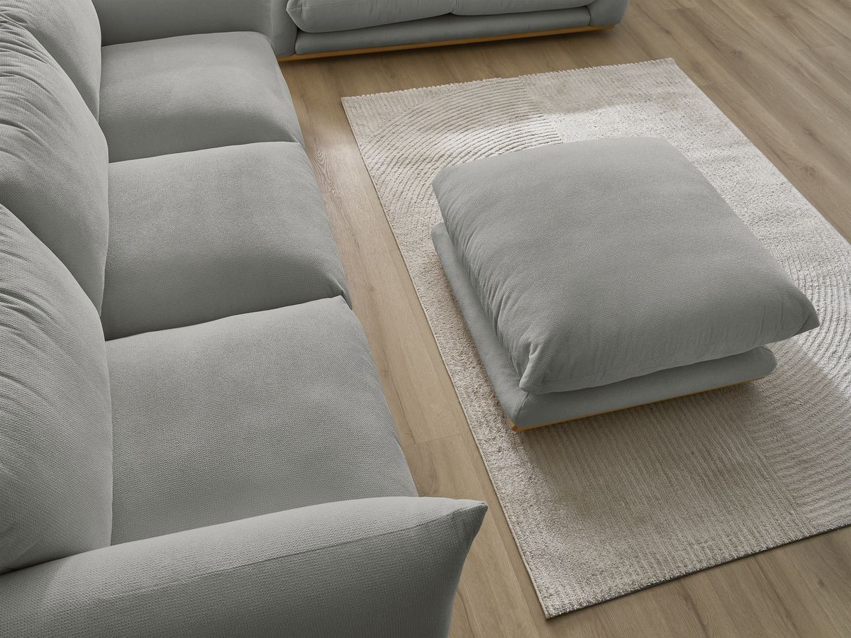 Bobochic Ernest Sofa 6-Sitzer mit Pouf Stoff Dunkelgrau