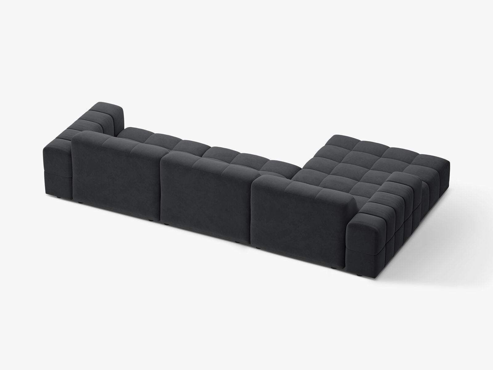 Micadoni Ecksofa Jennifer 4-Sitzer Links Samt Bluvel Grau