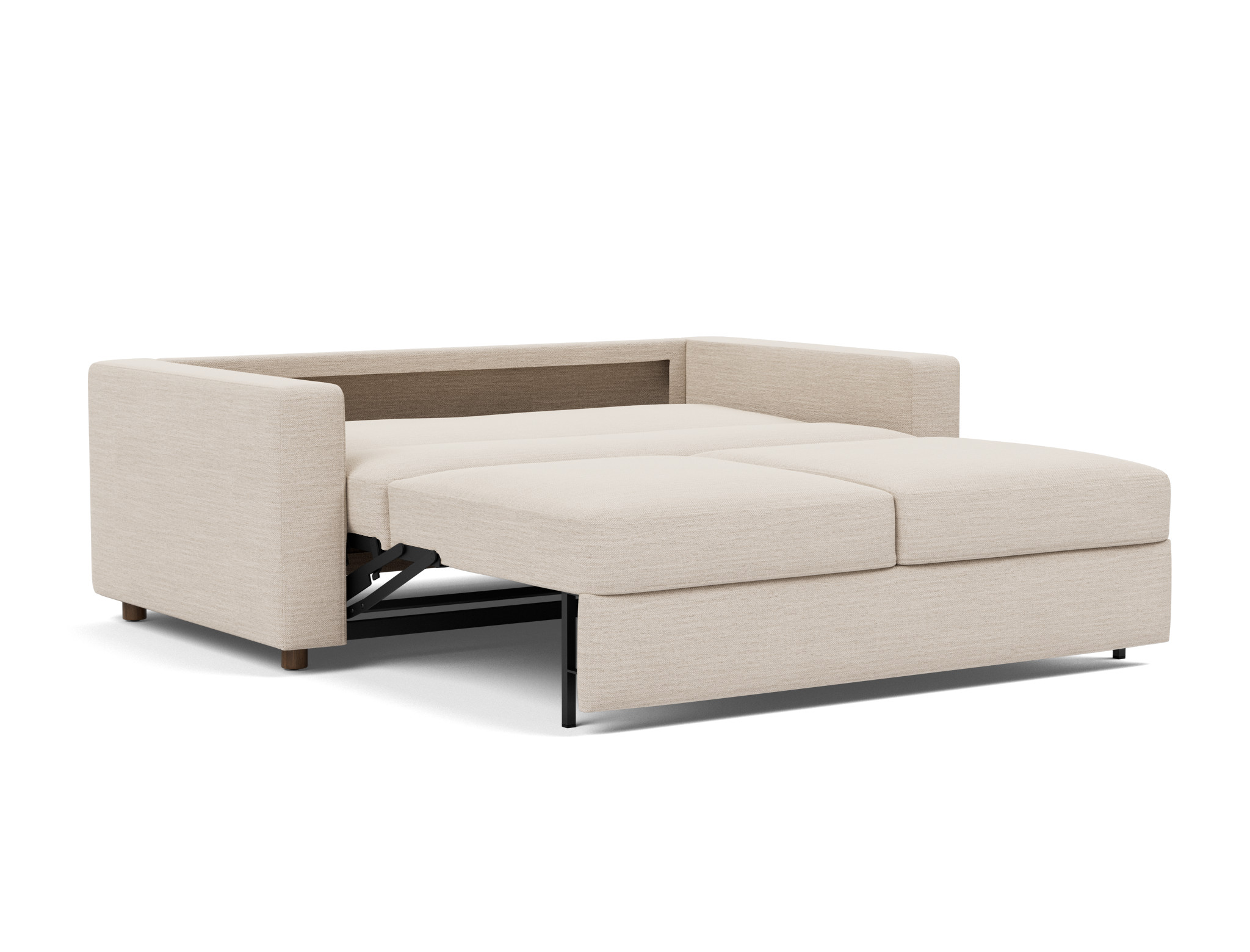 Schlafsofa Neah mit Standard-Armlehnen 160 Webstoff Blida 612-Sand-Grey