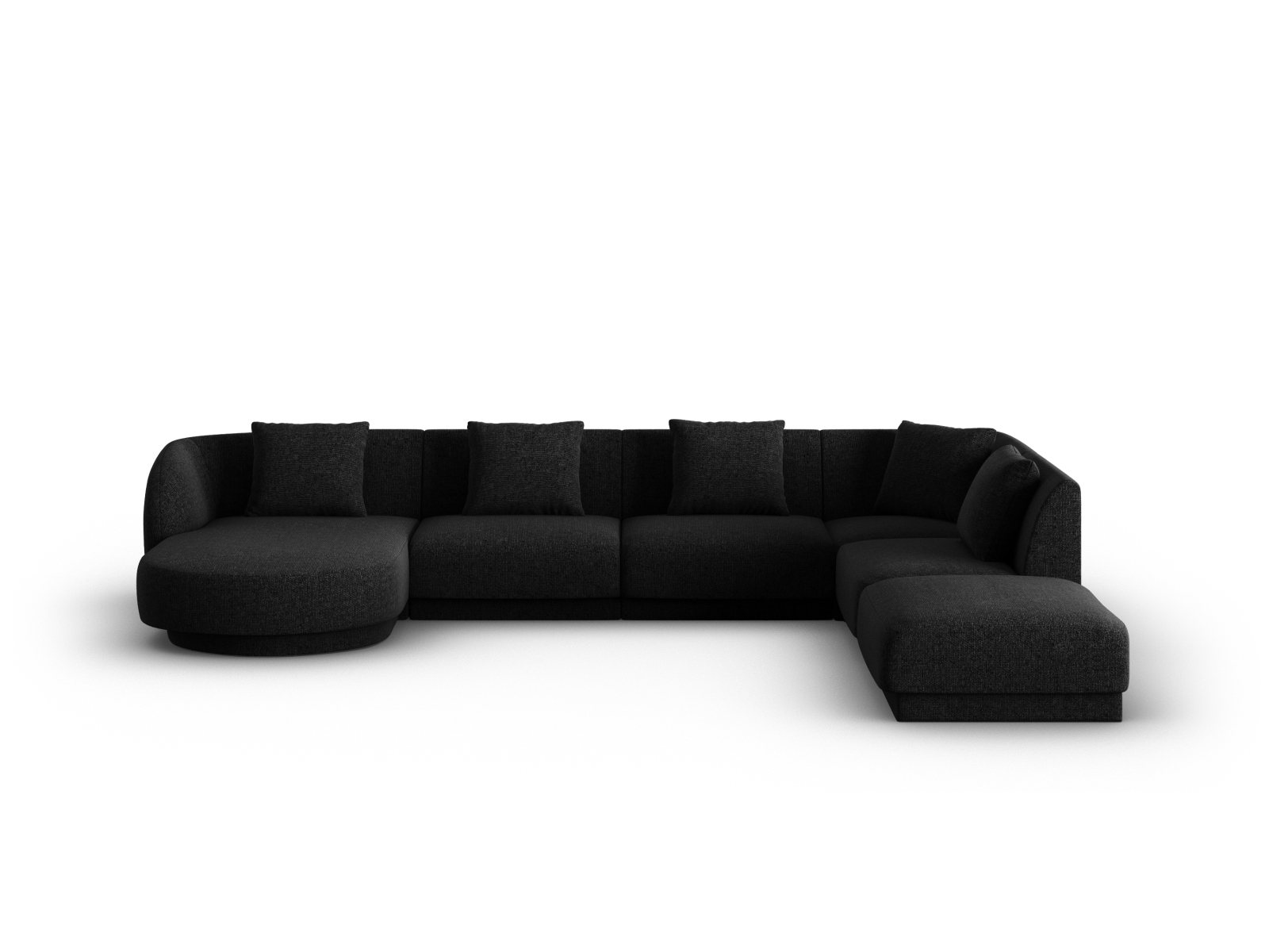 Cosmopolitan Design Panoramasofa Tulum 6-Sitzer Chenille Eden Anthrazit Rechts