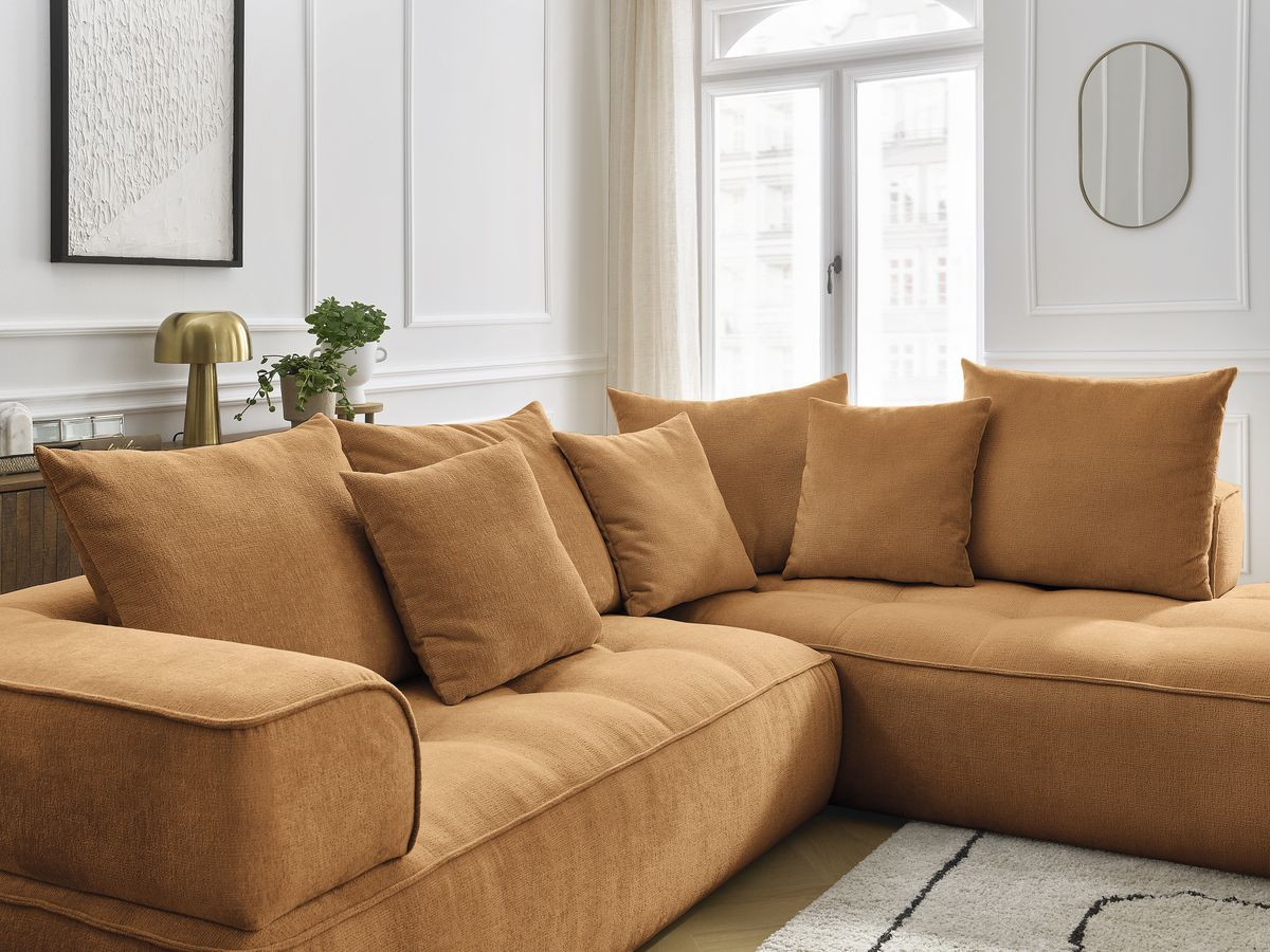 Bobochic Whesley Ecksofa Stoff Gelb Ecke links