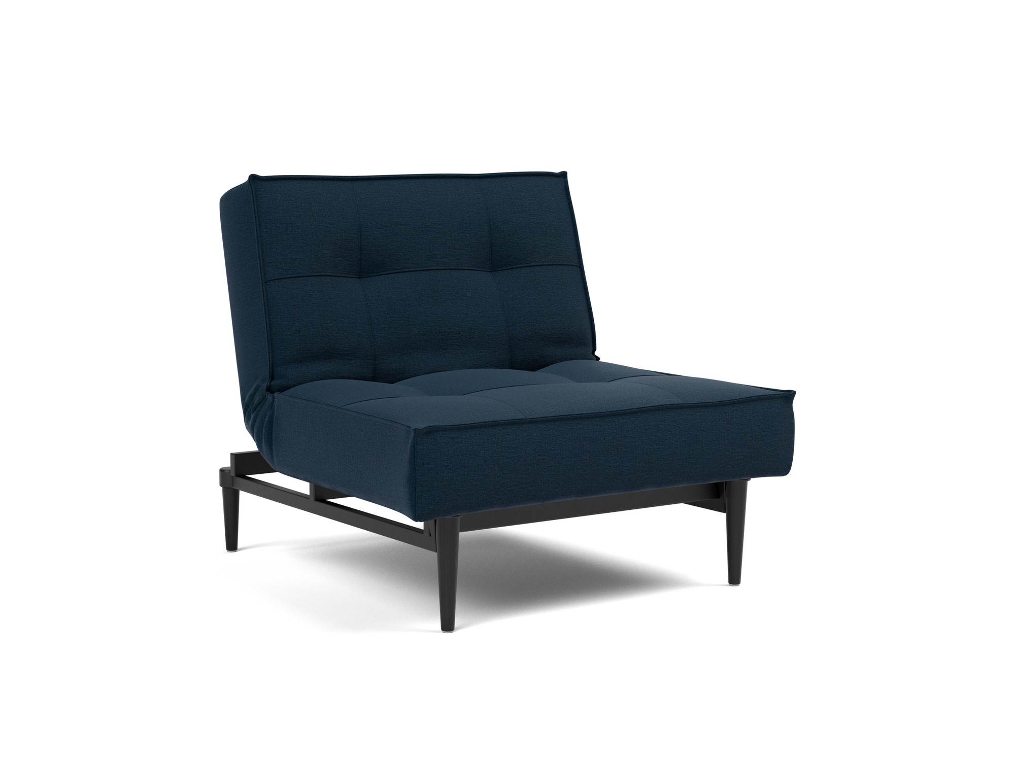 Sessel Splitback Flachgewebe Mixed Dance 528-Blue Beine Styletto Eiche schwarz