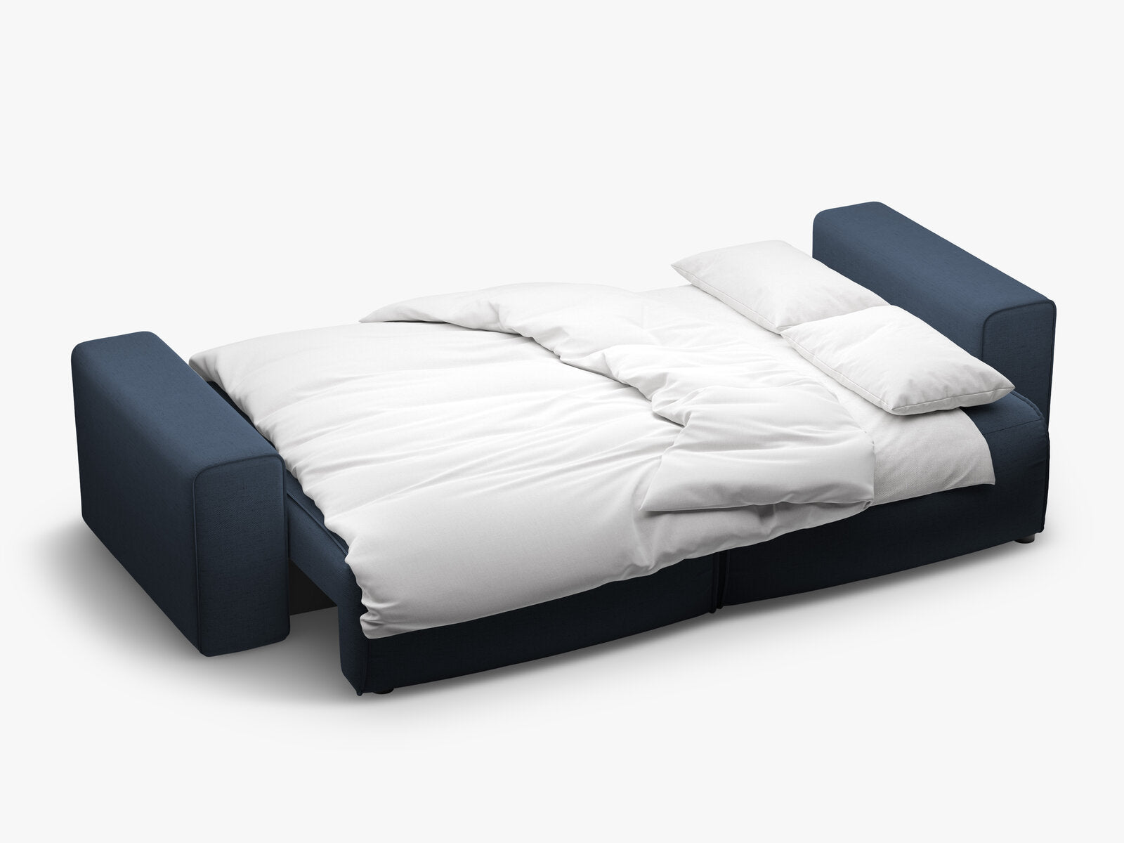 Micadoni Sofa Victor 3-Sitzer mit Schlaffunktion Strukturierter Stoff Königsblau
