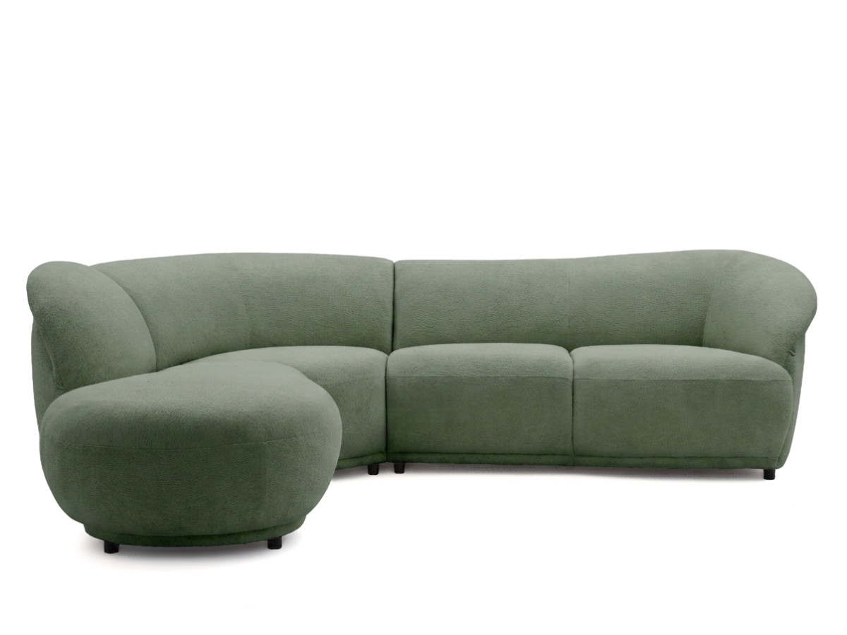 Bobochic Nora Ecksofa Chenille Grün Ecke links