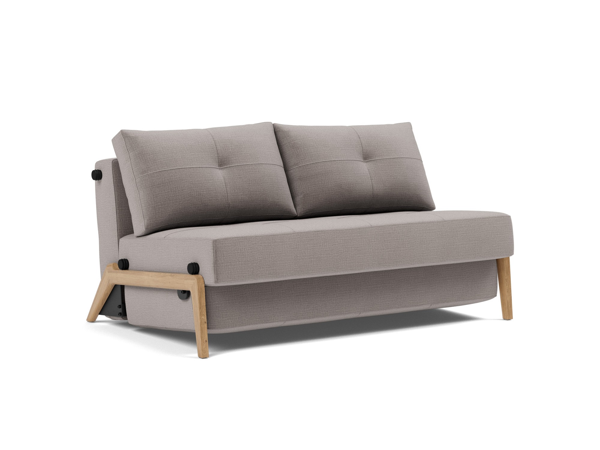 Schlafsofa Cubed 140 Chenille Esina 418-Truffle Beine Eiche