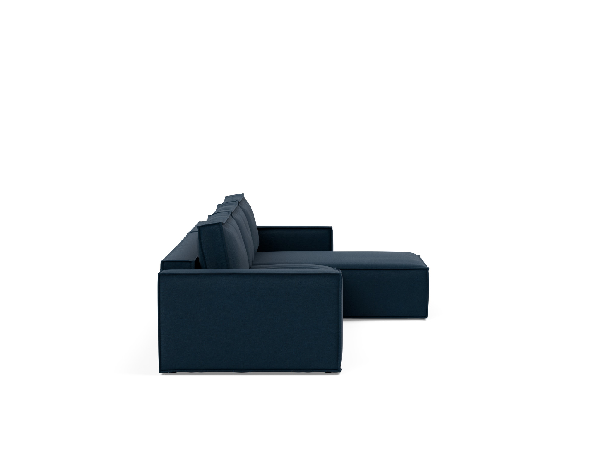 Schlafsofa Newilla mit Chaiselongue Flachgewebe Mixed Dance 528-Blue