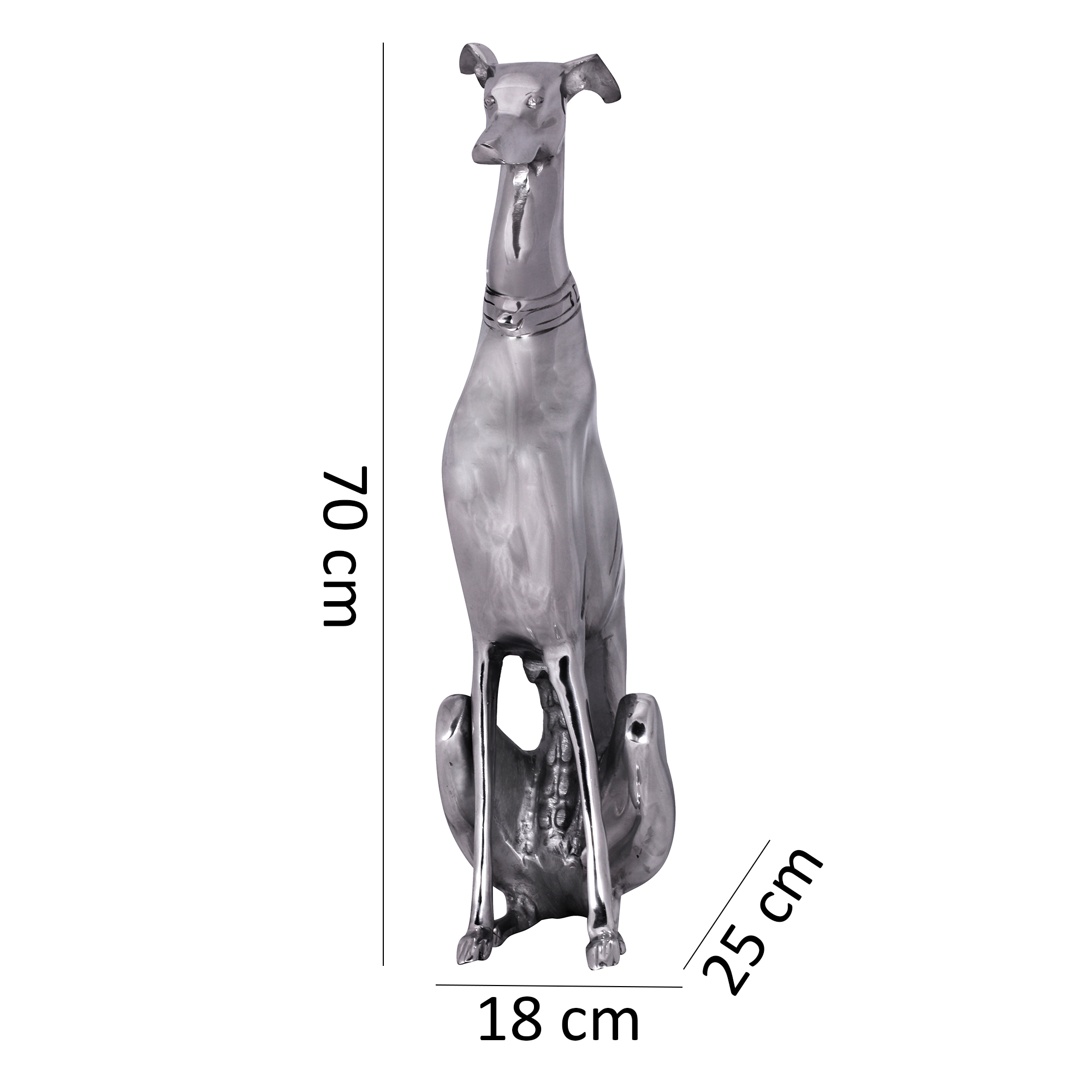 Skulptur Floro Aluminium Silber 18 × 25 × 70 cm