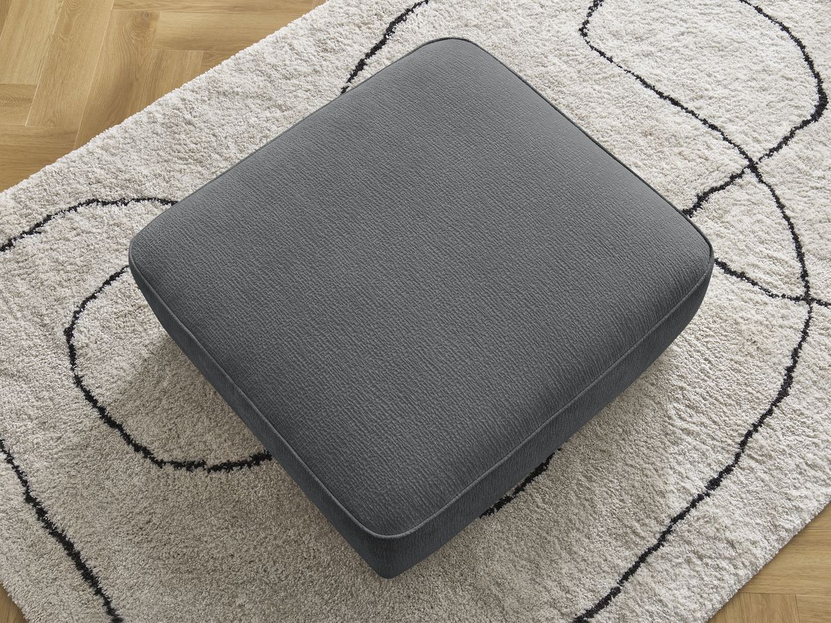 Bobochic Leopold Pouf Strukturstoff Dunkelgrau