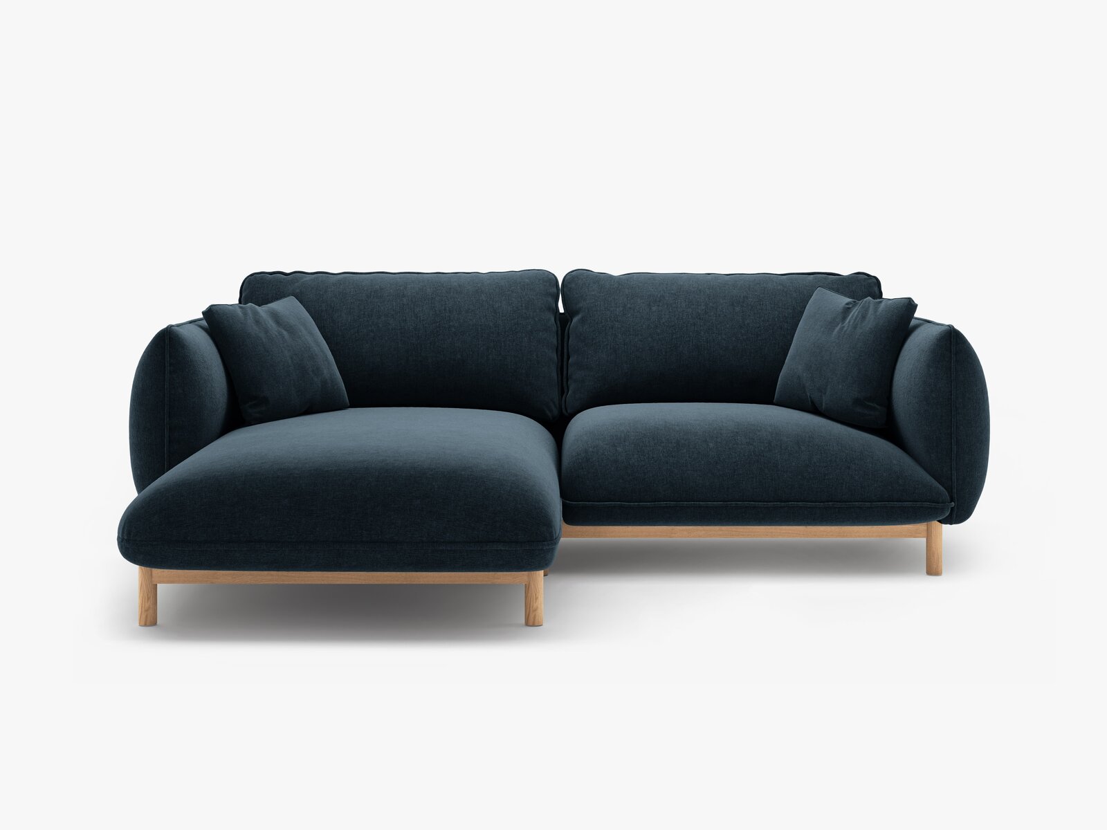Micadoni Ada Ecksofa 3-Sitzer Links Strukturierter Stoff Wind Marineblau