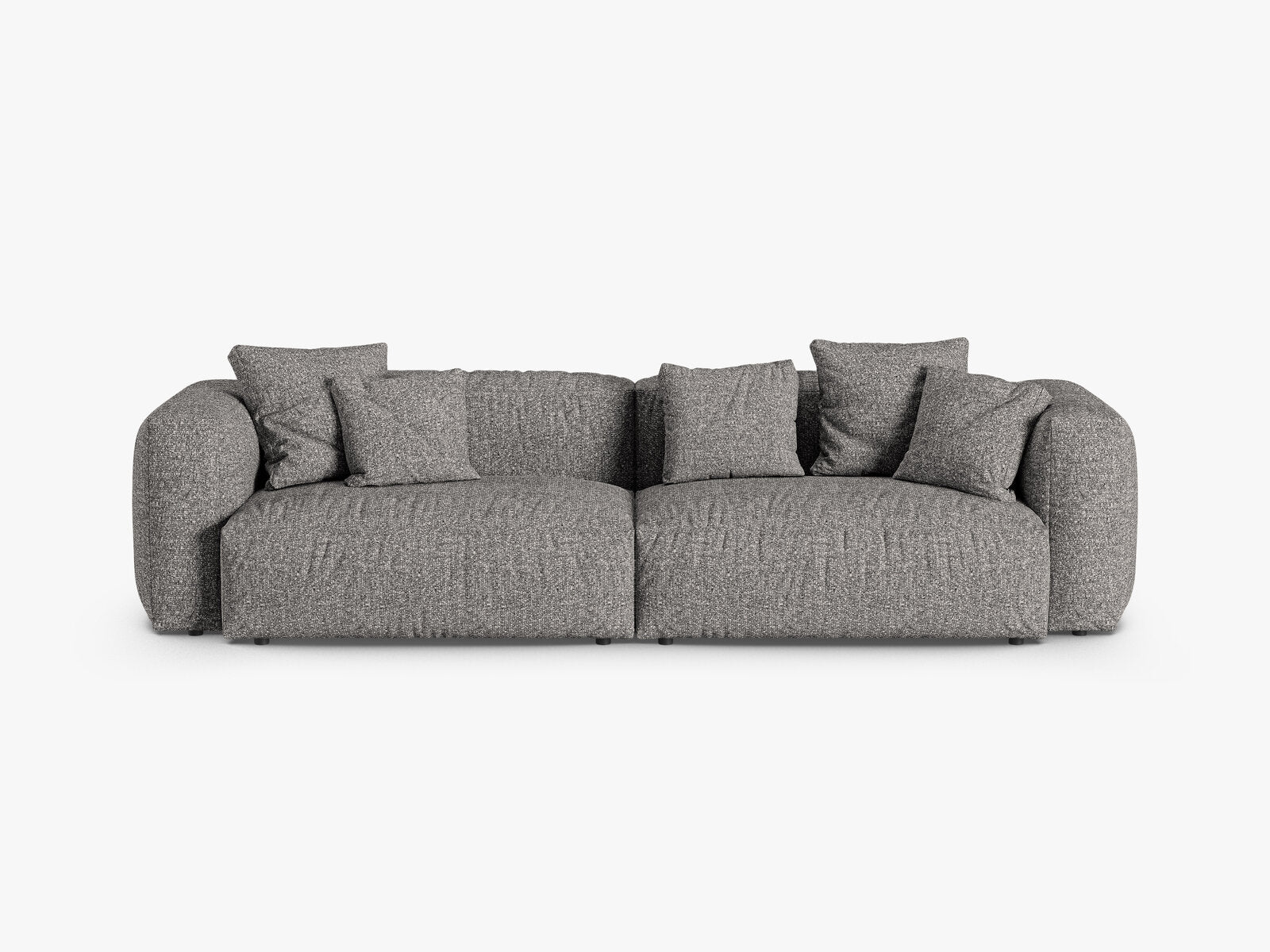 Micadoni Sofa Martina 4-Sitzer 90cm Sitztiefe Boucle Monet Graphit