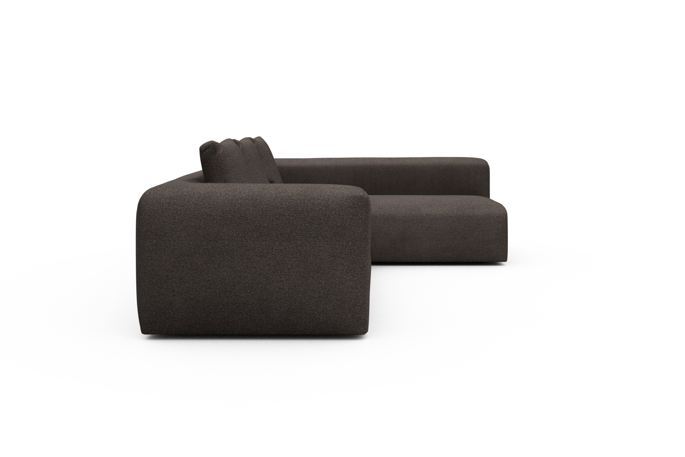 Ecksofa Fred 2x 2,5-Sitzer rechts offen Boucle-Taupe