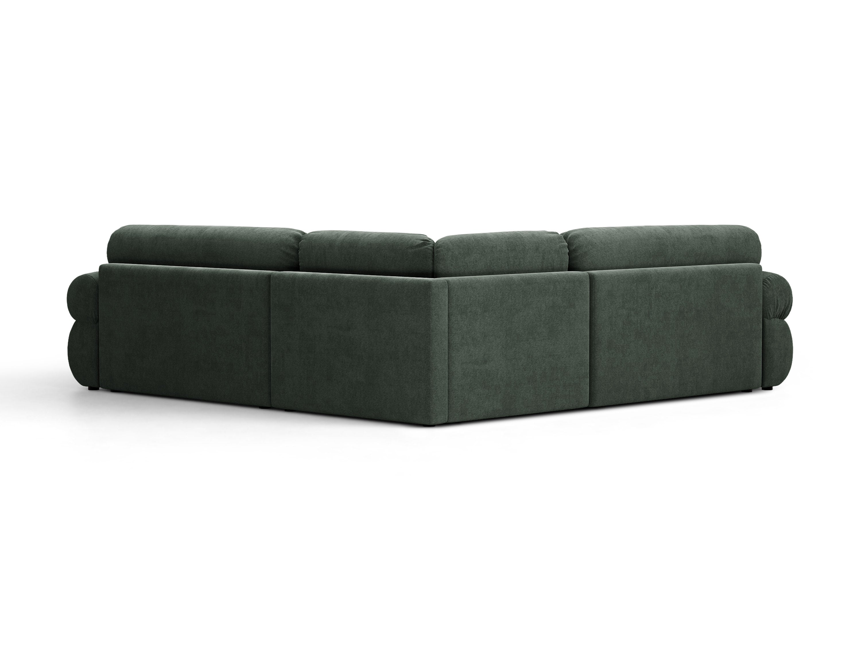 Micadoni Ophelia Symmetrisches Ecksofa Strukturierter Stoff Liberty Moosgrün