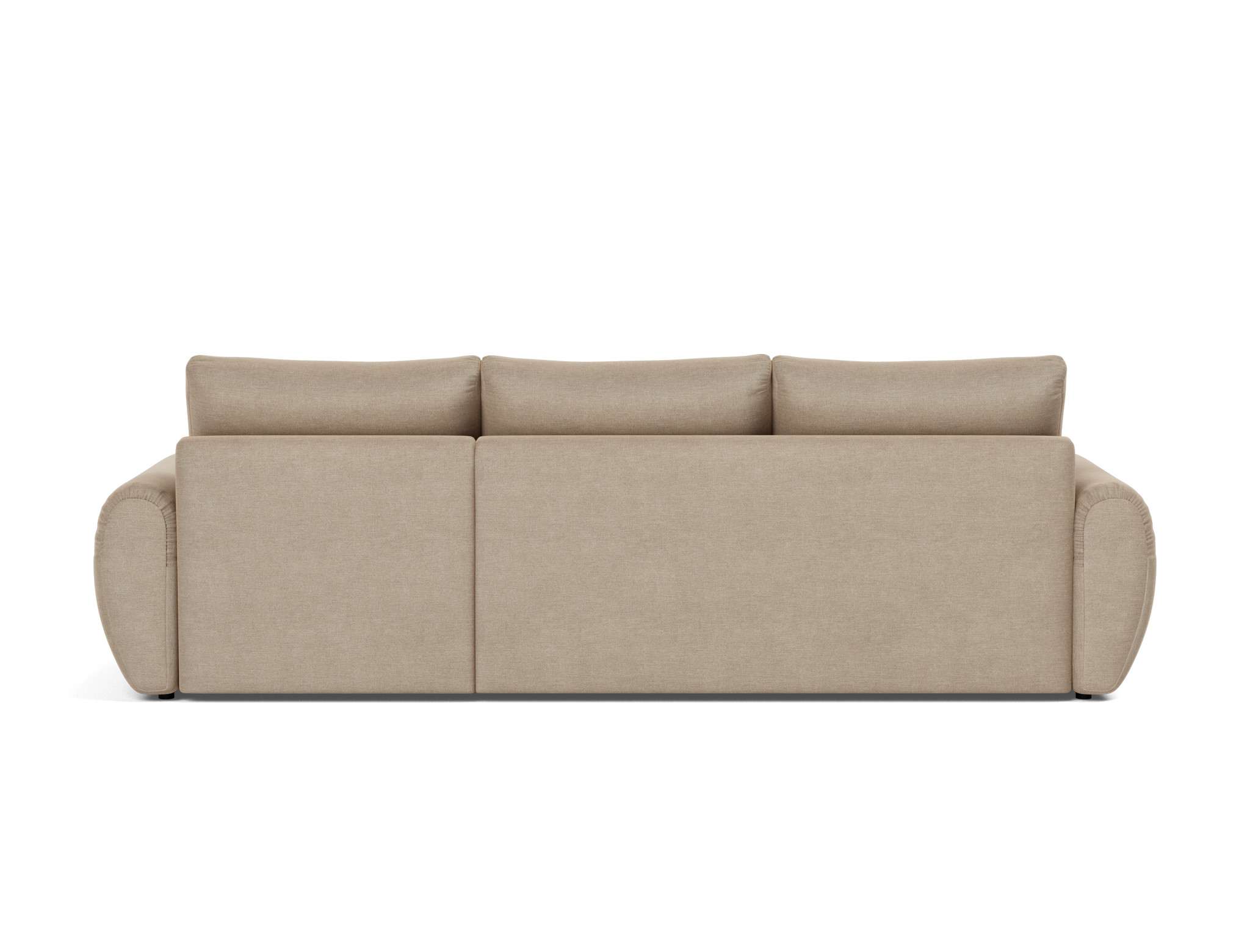 Schlafsofa Norum mit Chaiselongue und Curve-Armlehnen Flachgewebe Phobos 587-Mocha